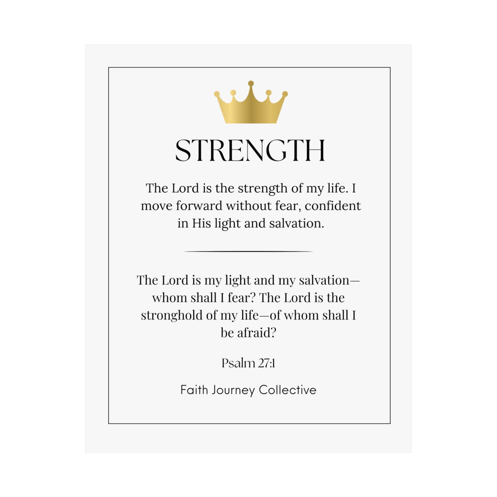 "Strength" Christian Scripture Wall Art Poster – Bible Verse Affirmation Prints for Home, Office & Prayer Space | Faith Journey Collective