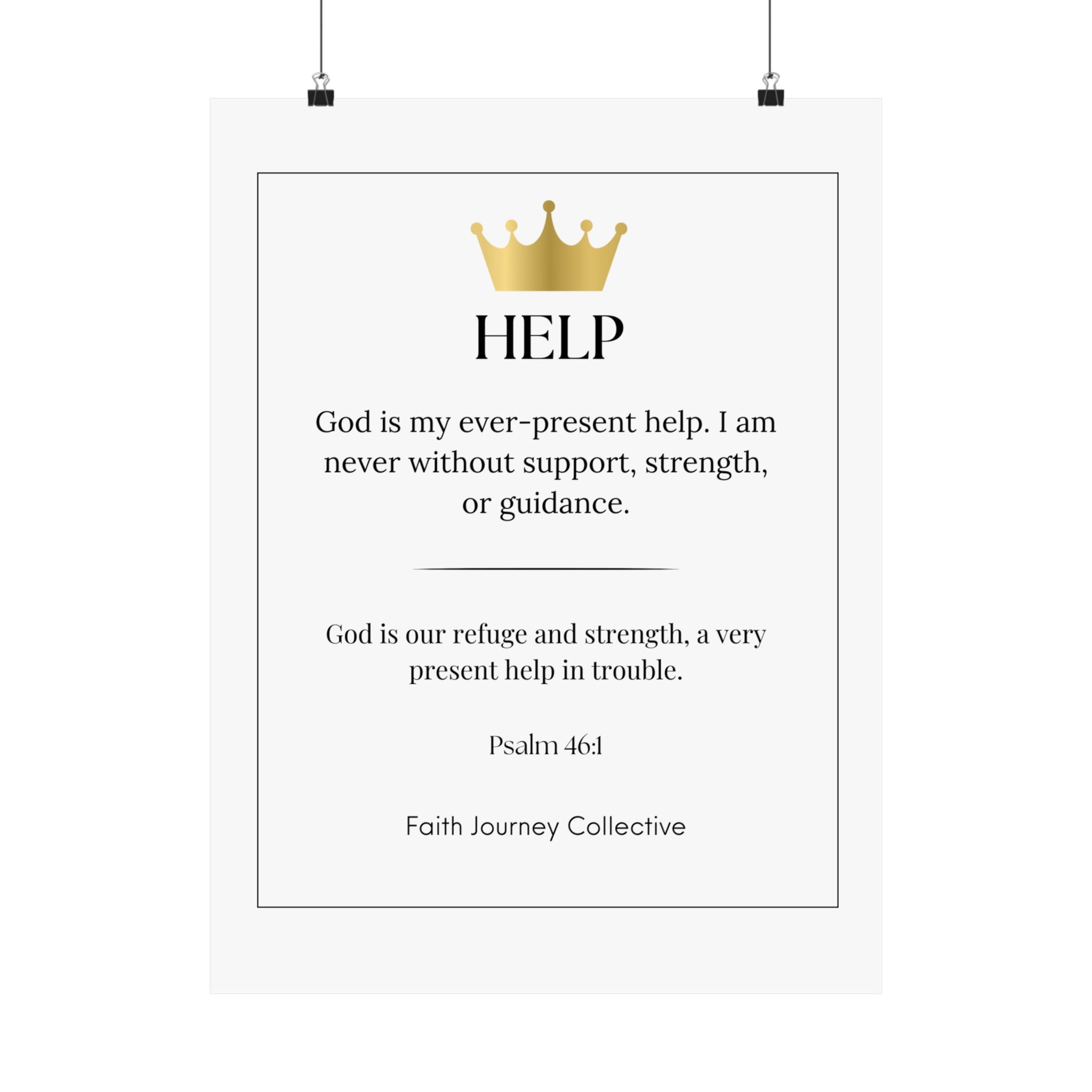 "Help" Christian Scripture Wall Art Poster – Bible Verse Affirmation Prints for Home, Office & Prayer Space | Faith Journey Collective