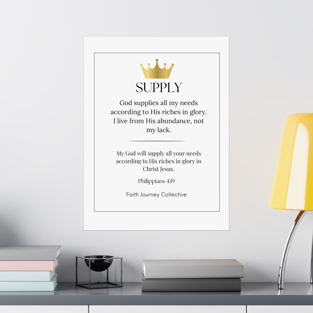 "Supply" Christian Scripture Wall Art Poster – Bible Verse Affirmation Prints for Home, Office & Prayer Space | Faith Journey Collective
