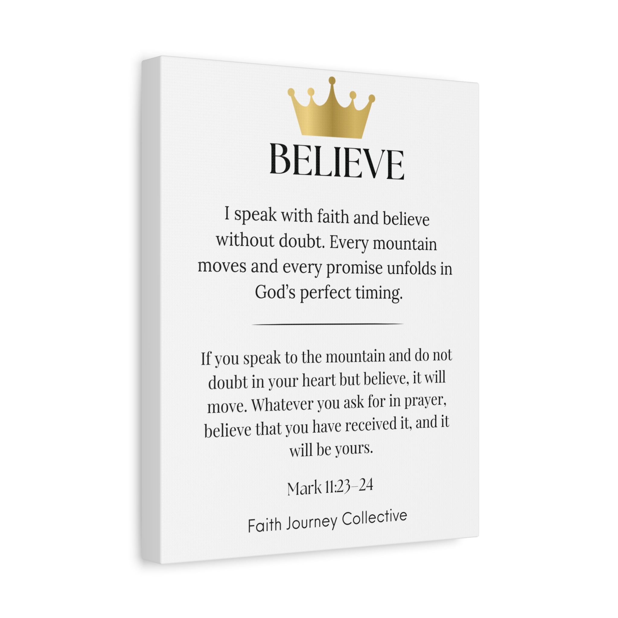Believe - Christian Scripture Wall Art Canvas – Bible Verse Affirmation Prints for Home, Office & Prayer Space | Faith Journey Collective