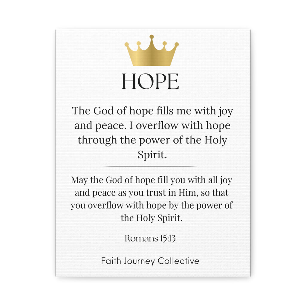 Hope - Christian Scripture Wall Art Canvas – Bible Verse Affirmation Prints for Home, Office & Prayer Space | Faith Journey Collective