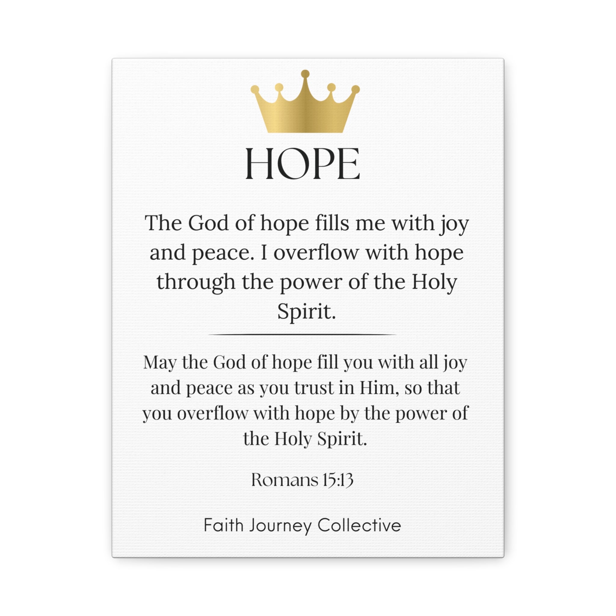 Hope - Christian Scripture Wall Art Canvas – Bible Verse Affirmation Prints for Home, Office & Prayer Space | Faith Journey Collective