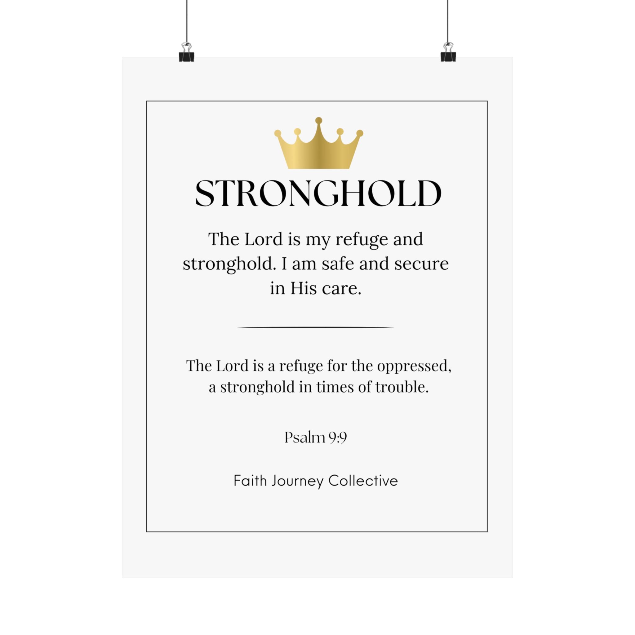 "Stronghold" Christian Scripture Wall Art Poster – Bible Verse Affirmation Prints for Home, Office & Prayer Space | Faith Journey Collective