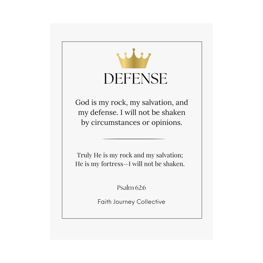 "Defence" Christian Scripture Wall Art Poster – Bible Verse Affirmation Prints for Home, Office & Prayer Space | Faith Journey Collective