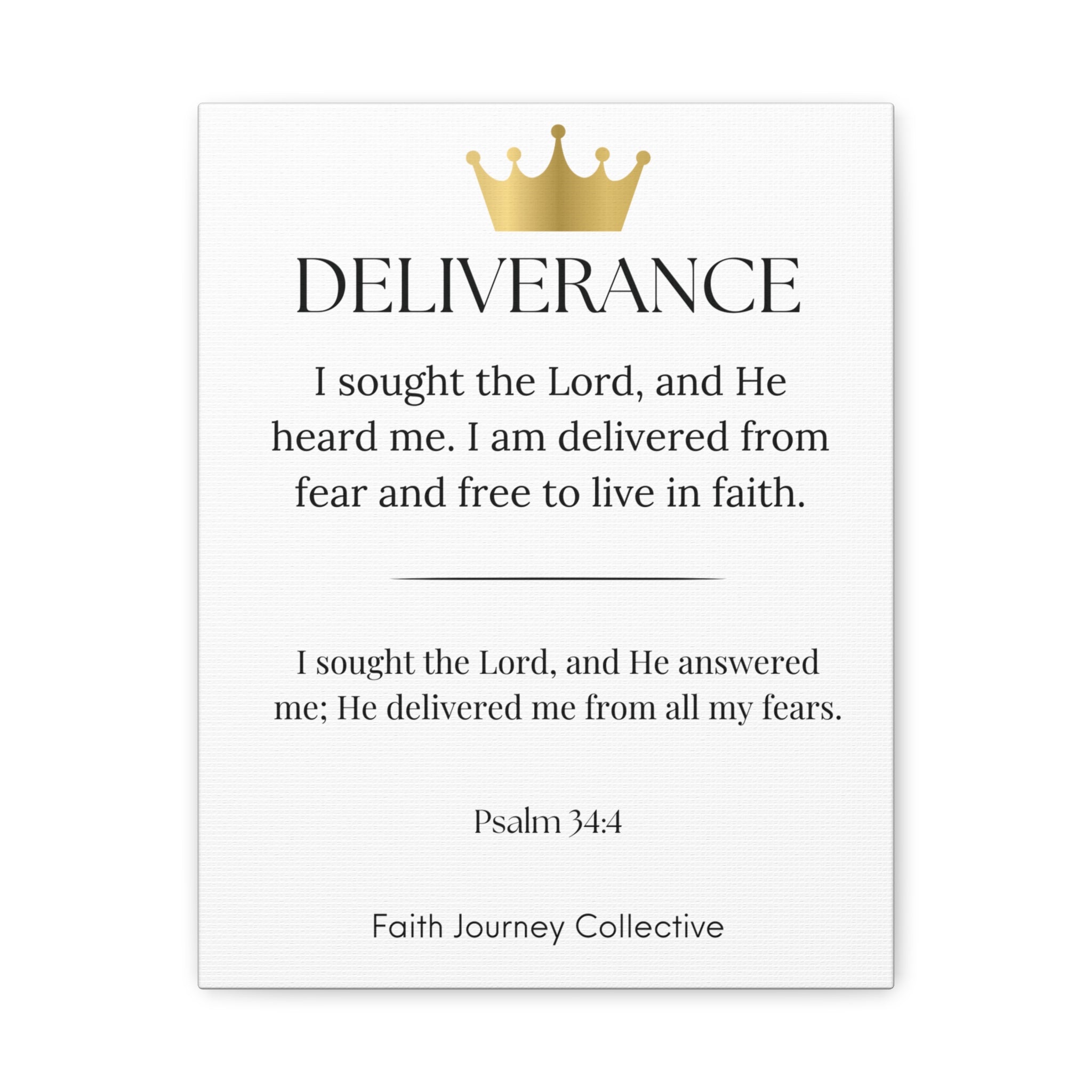 Deliverance - Christian Scripture Wall Art Canvas – Bible Verse Affirmation Prints for Home, Office & Prayer Space | Faith Journey Collective