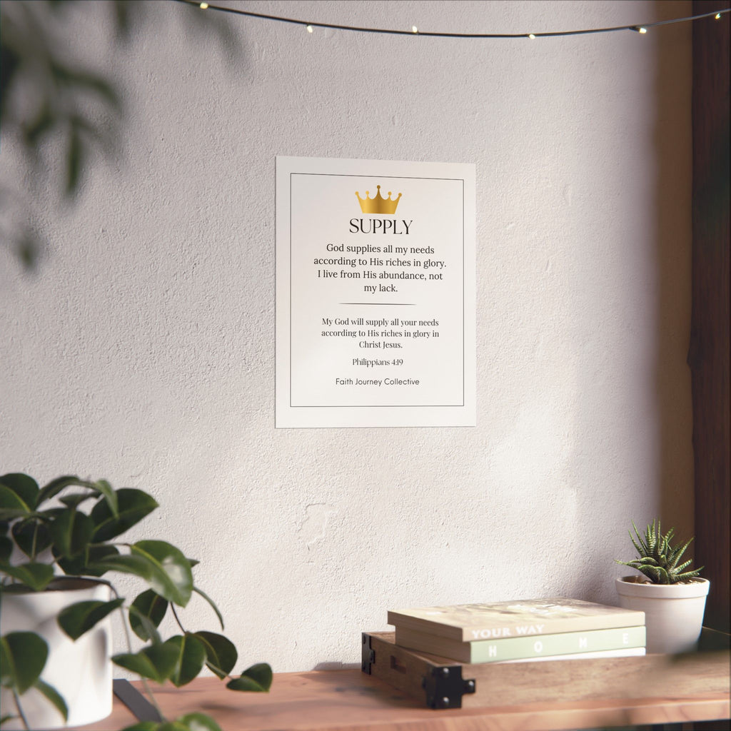 "Supply" Christian Scripture Wall Art Poster – Bible Verse Affirmation Prints for Home, Office & Prayer Space | Faith Journey Collective