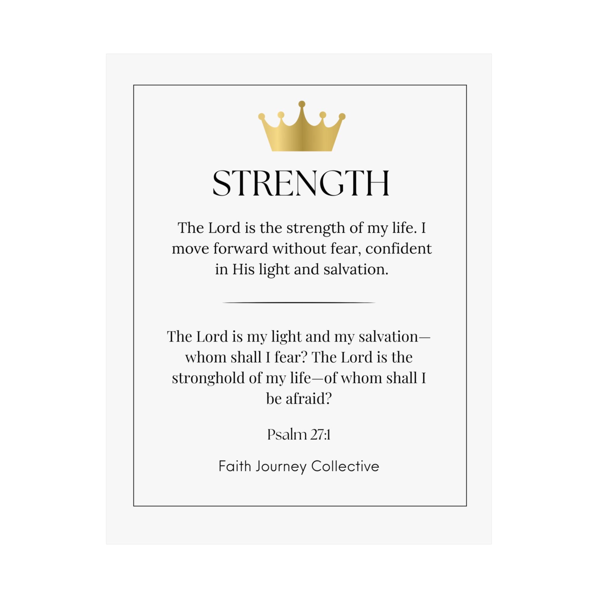 "Strength" Christian Scripture Wall Art Poster – Bible Verse Affirmation Prints for Home, Office & Prayer Space | Faith Journey Collective