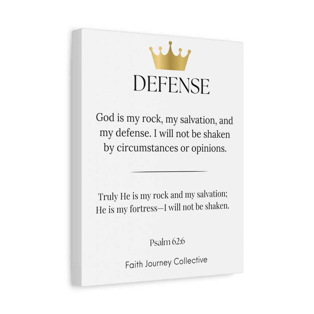 Defense - Christian Scripture Wall Art Canvas – Bible Verse Affirmation Prints for Home, Office & Prayer Space | Faith Journey Collective