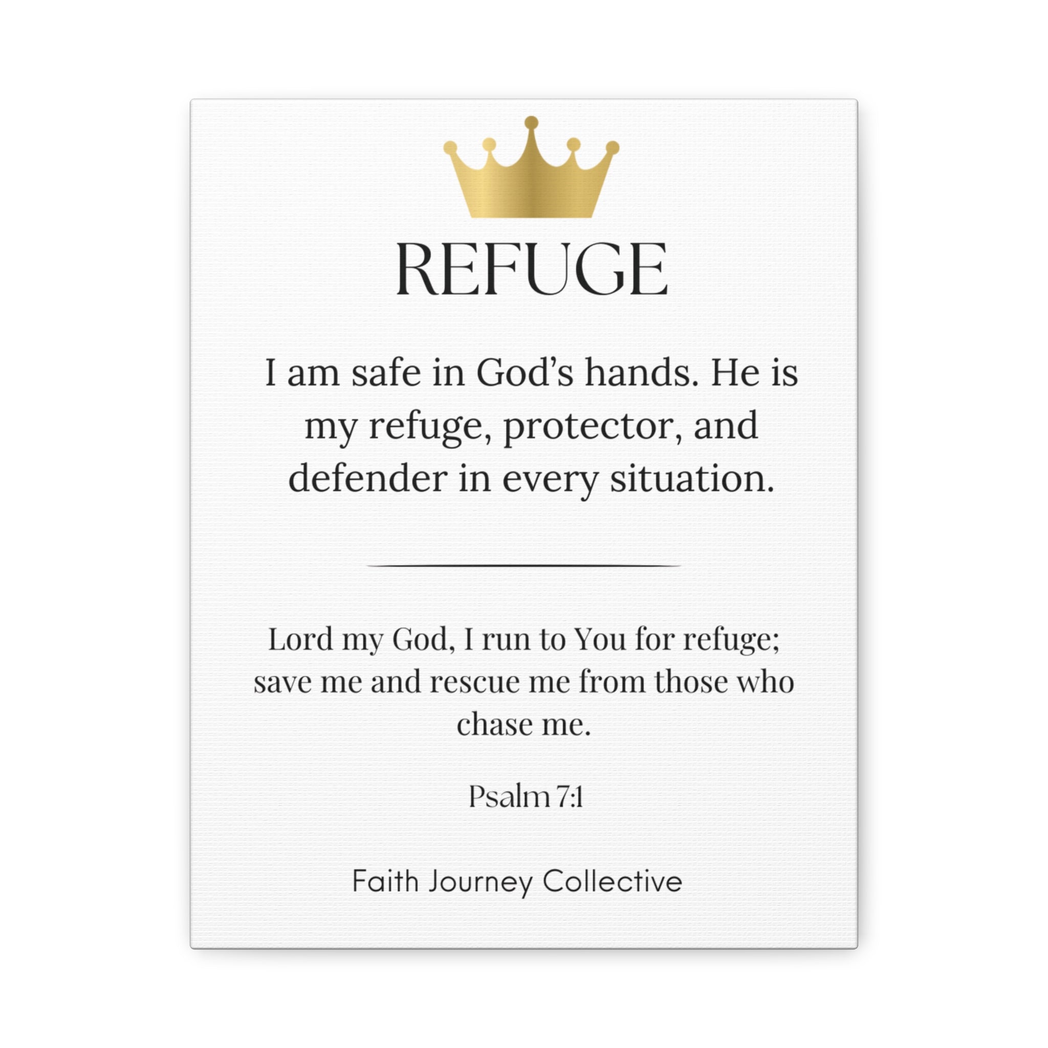 "God is Our Refuge"  Christian Scripture Wall Art Canvas – Bible Verse Affirmation Prints for Home, Office & Prayer Space | Faith Journey Collective