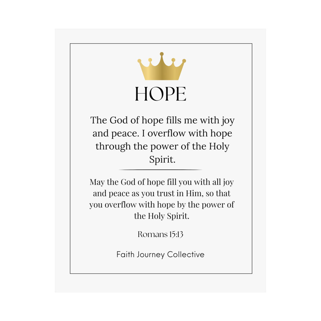 "Hope" Christian Scripture Wall Art Poster – Bible Verse Affirmation Prints for Home, Office & Prayer Space | Faith Journey Collective