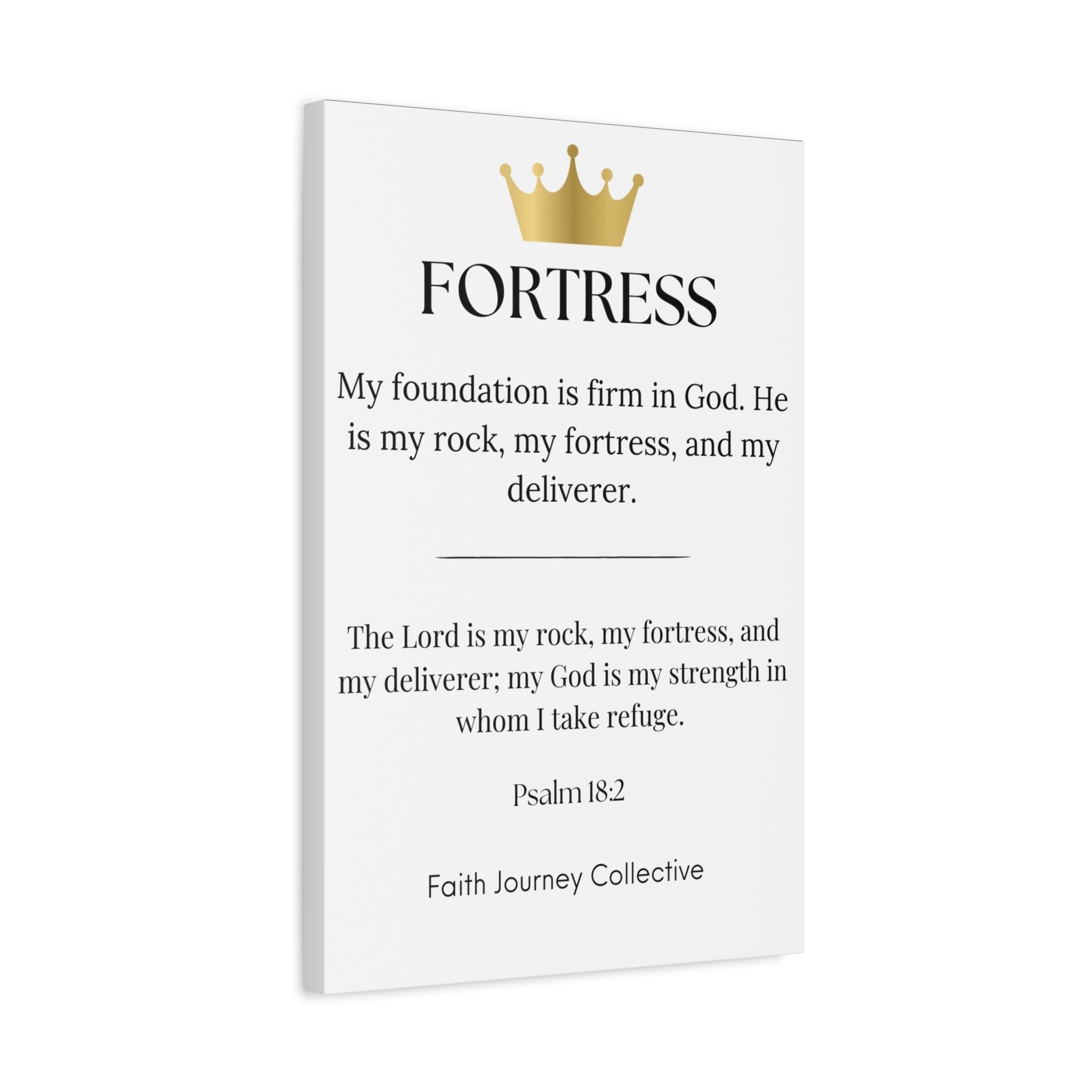 Fortress - Christian Scripture Wall Art Canvas – Bible Verse Affirmation Prints for Home, Office & Prayer Space | Faith Journey Collective