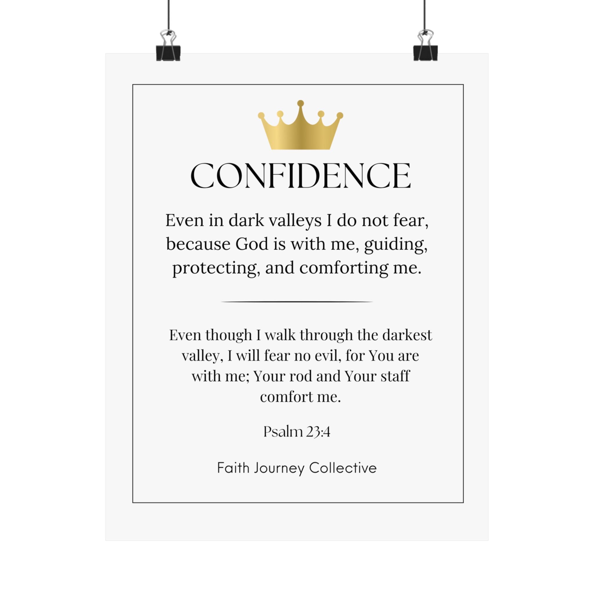 "Confidence" Christian Scripture Wall Art Poster – Bible Verse Affirmation Prints for Home, Office & Prayer Space | Faith Journey Collective