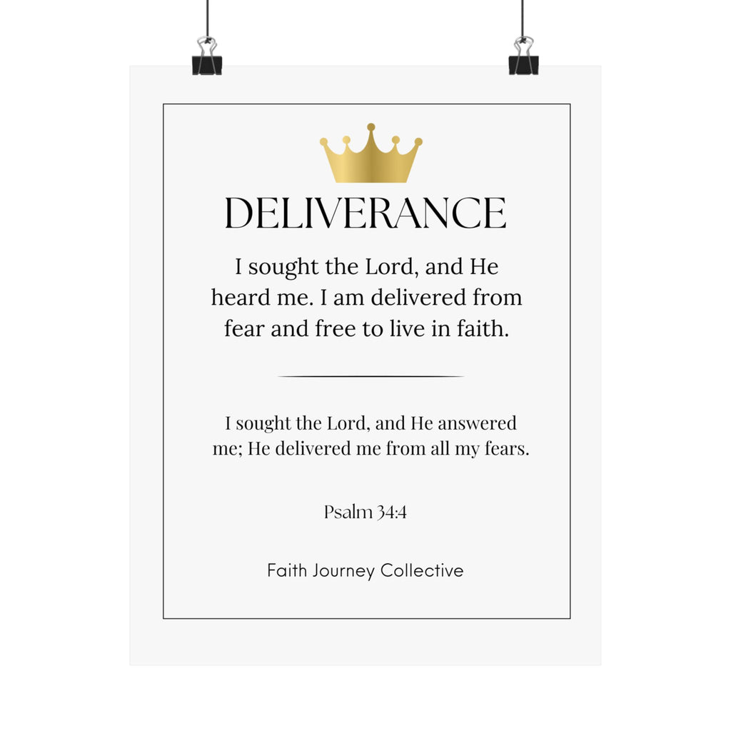 "Deliverance" Christian Scripture Wall Art Poster – Bible Verse Affirmation Prints for Home, Office & Prayer Space | Faith Journey Collective
