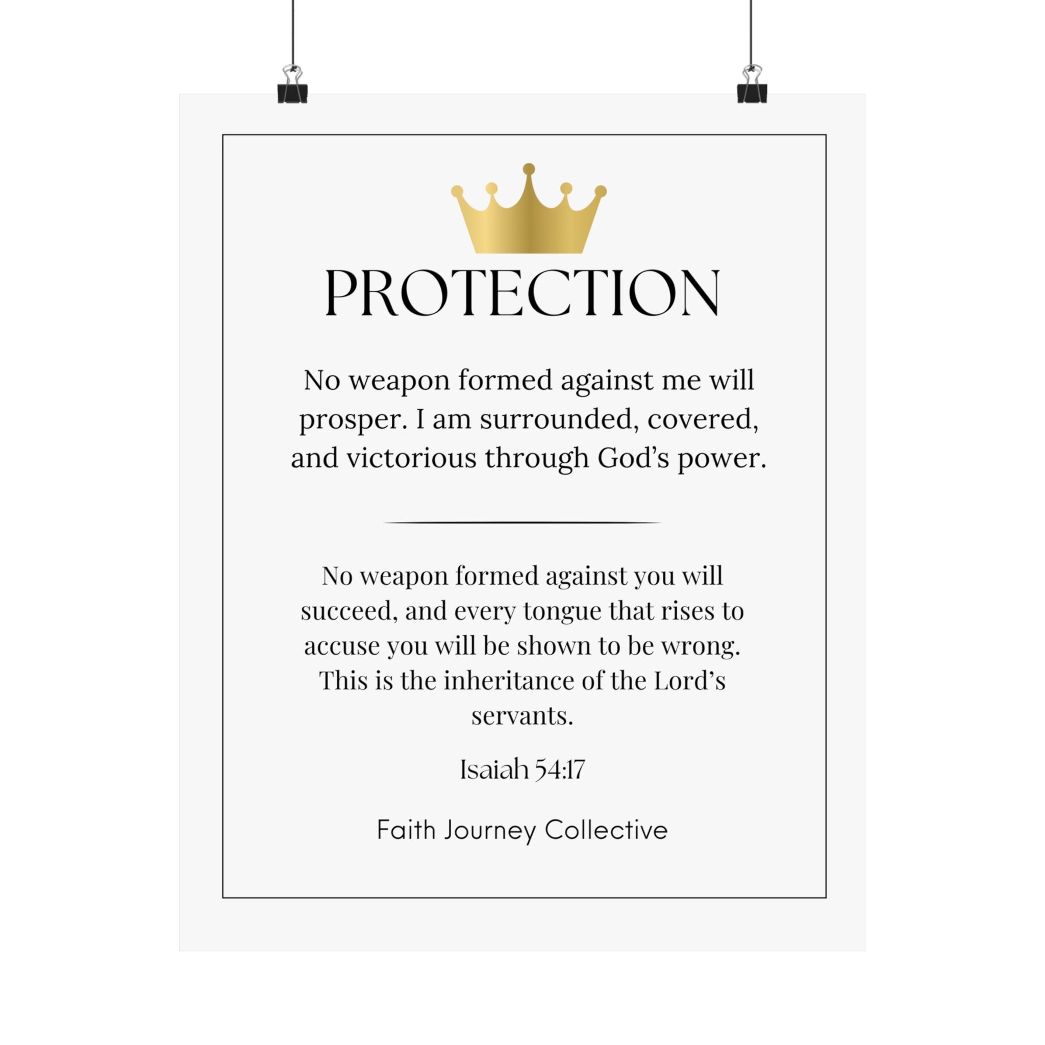 "Protection" Christian Scripture Wall Art Poster – Bible Verse Affirmation Prints for Home, Office & Prayer Space | Faith Journey Collective