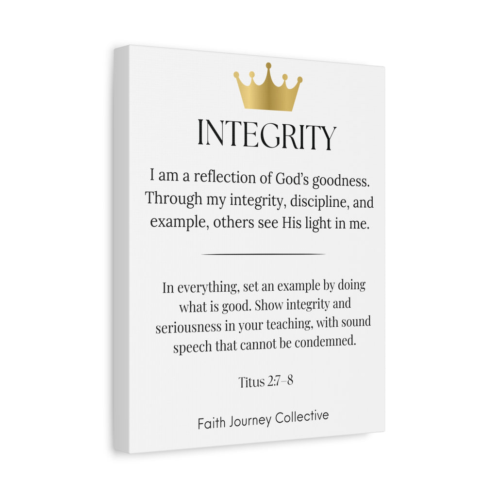 Integrity - Christian Scripture Wall Art Canvas – Bible Verse Affirmation Prints for Home, Office & Prayer Space | Faith Journey Collective