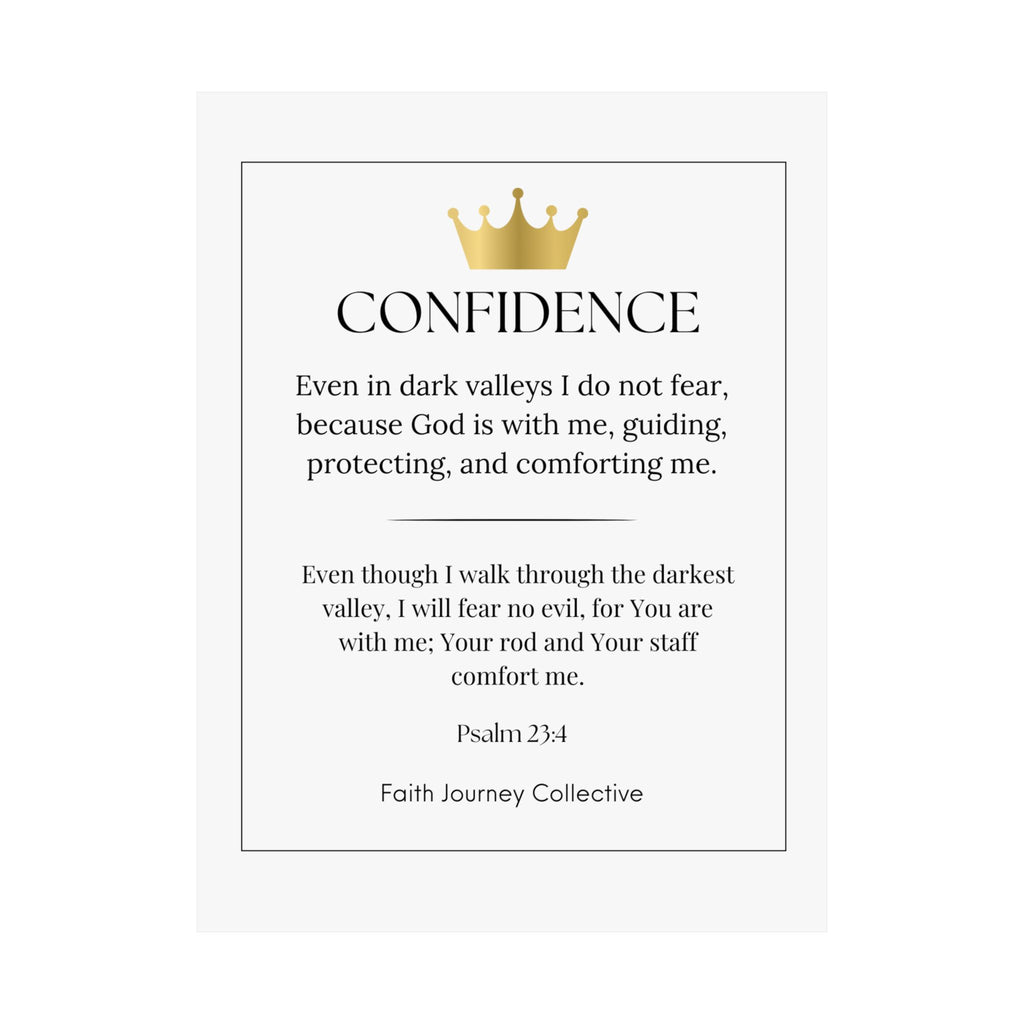 "Confidence" Christian Scripture Wall Art Poster – Bible Verse Affirmation Prints for Home, Office & Prayer Space | Faith Journey Collective