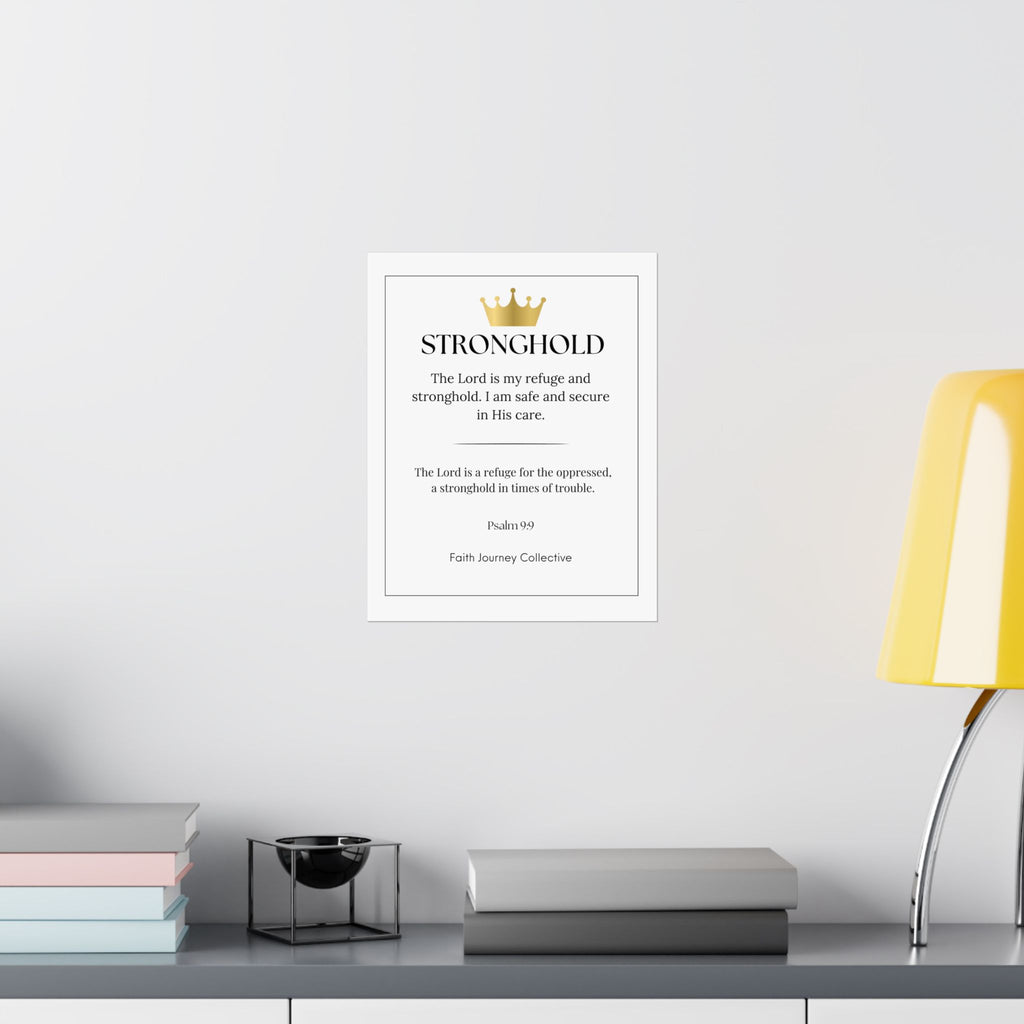 "Stronghold" Christian Scripture Wall Art Poster – Bible Verse Affirmation Prints for Home, Office & Prayer Space | Faith Journey Collective