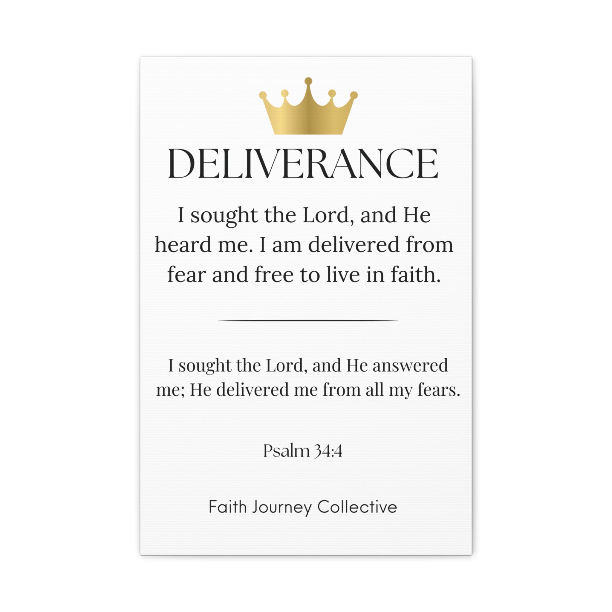 Deliverance - Christian Scripture Wall Art Canvas – Bible Verse Affirmation Prints for Home, Office & Prayer Space | Faith Journey Collective