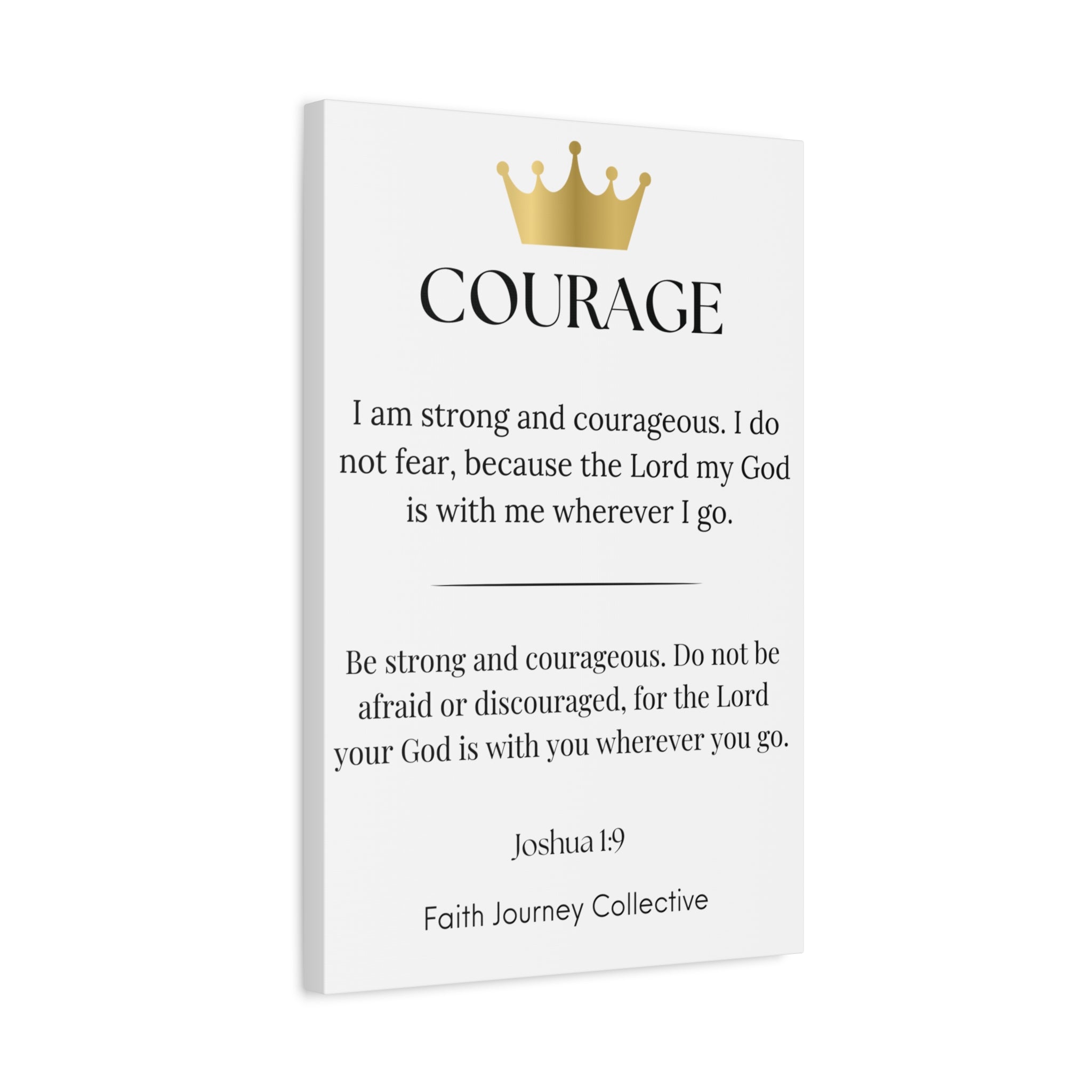 Courage - Christian Scripture Wall Art Canvas – Bible Verse Affirmation Prints for Home, Office & Prayer Space | Faith Journey Collective