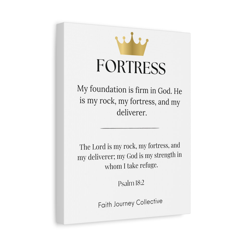 Fortress - Christian Scripture Wall Art Canvas – Bible Verse Affirmation Prints for Home, Office & Prayer Space | Faith Journey Collective