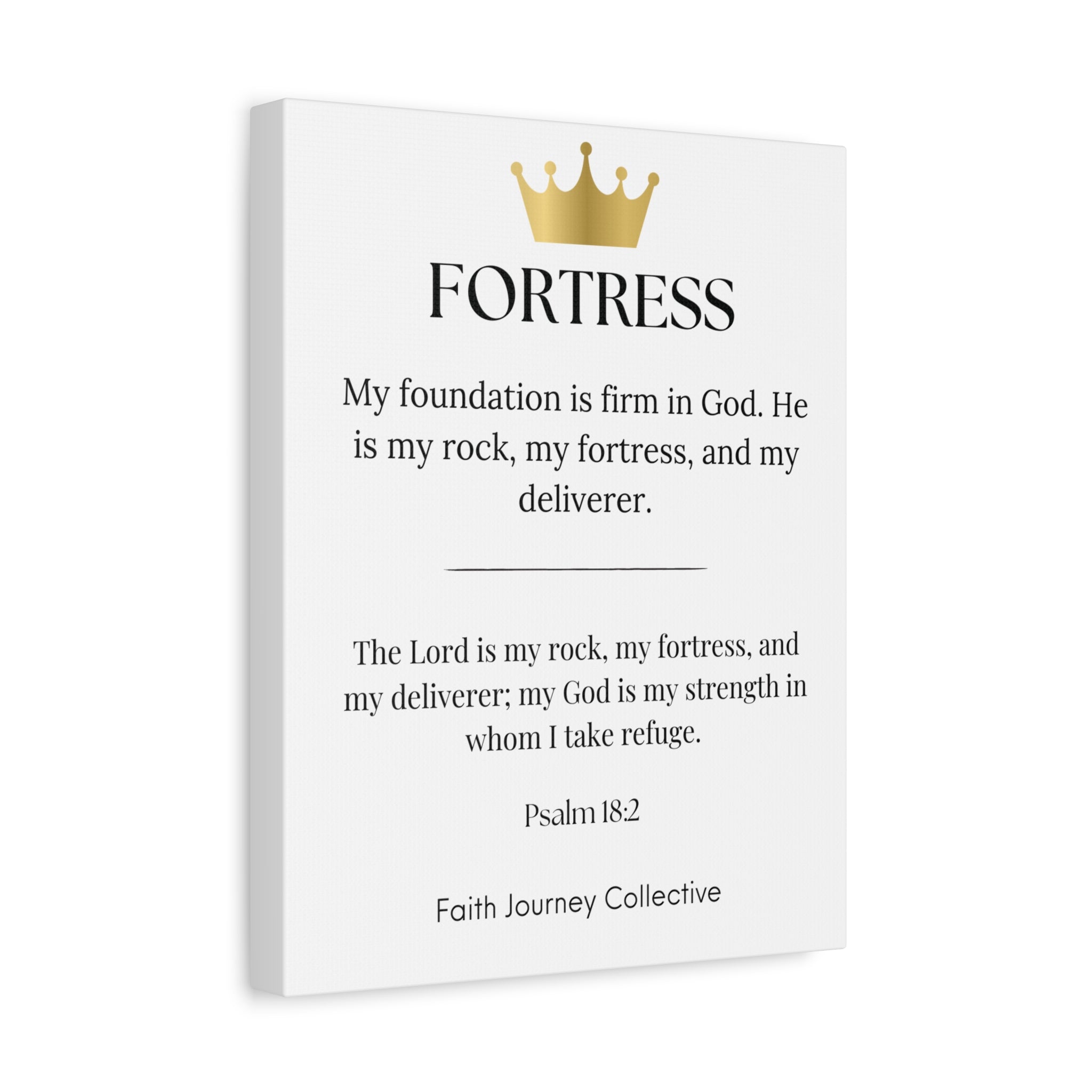 Fortress - Christian Scripture Wall Art Canvas – Bible Verse Affirmation Prints for Home, Office & Prayer Space | Faith Journey Collective