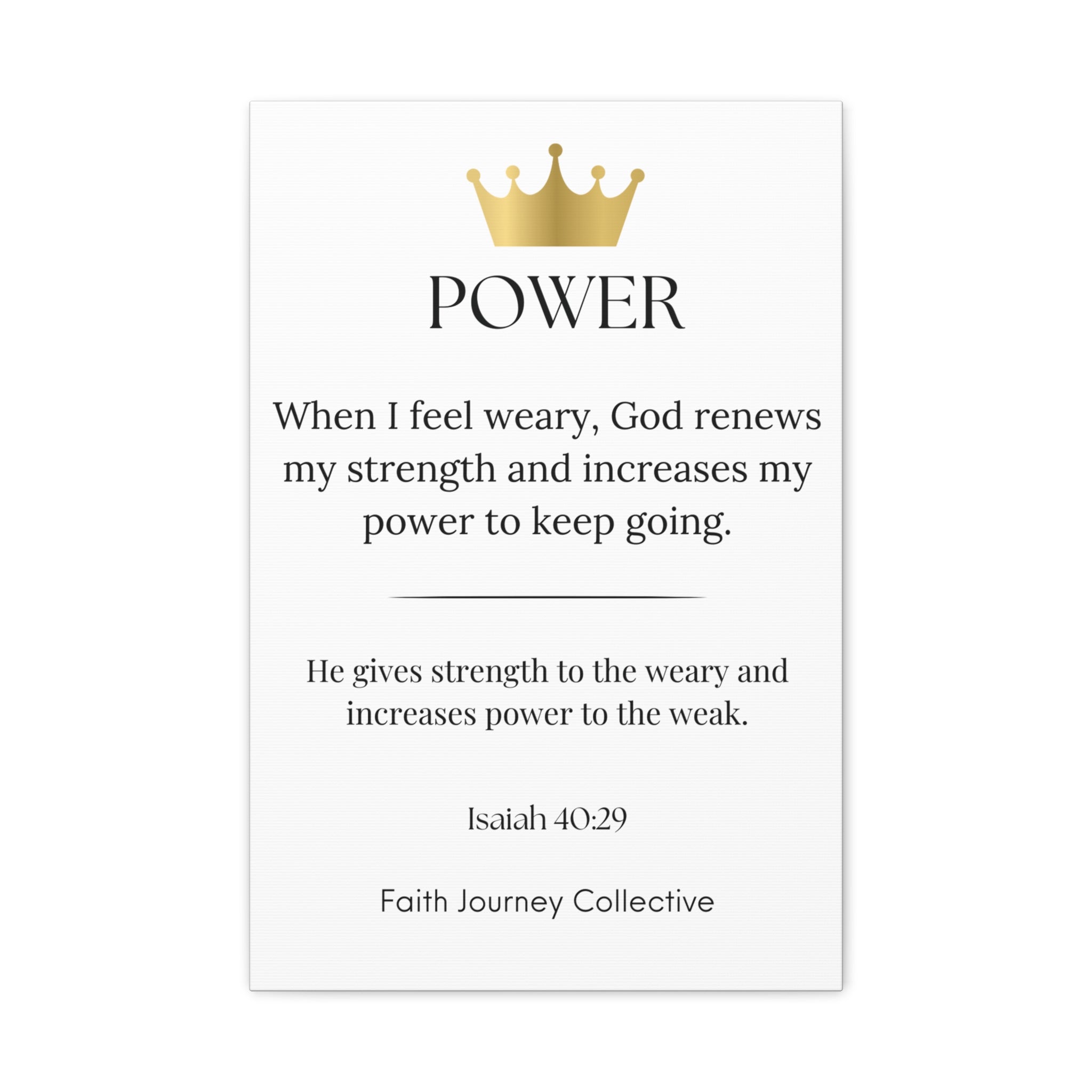 Power - Christian Scripture Wall Art Canvas – Bible Verse Affirmation Prints for Home, Office & Prayer Space | Faith Journey Collective