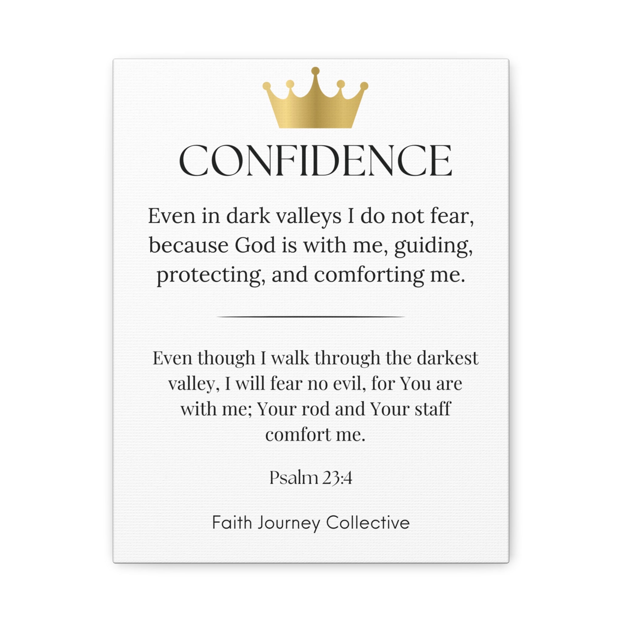 Confidence - Christian Scripture Wall Art Canvas – Bible Verse Affirmation Prints for Home, Office & Prayer Space | Faith Journey Collective