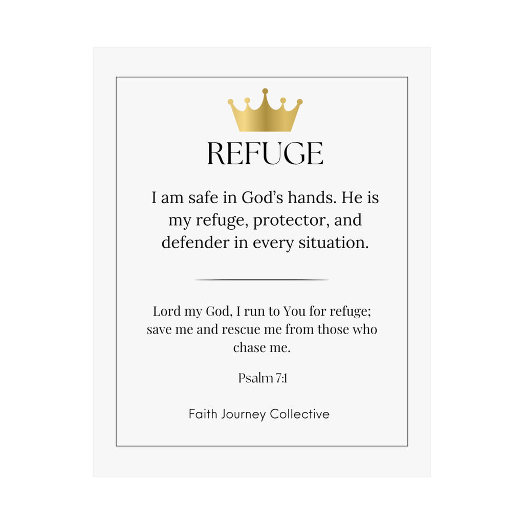 "God is our Refuge" Christian Scripture Wall Art Poster – Bible Verse Affirmation Prints for Home, Office & Prayer Space | Faith Journey Collective