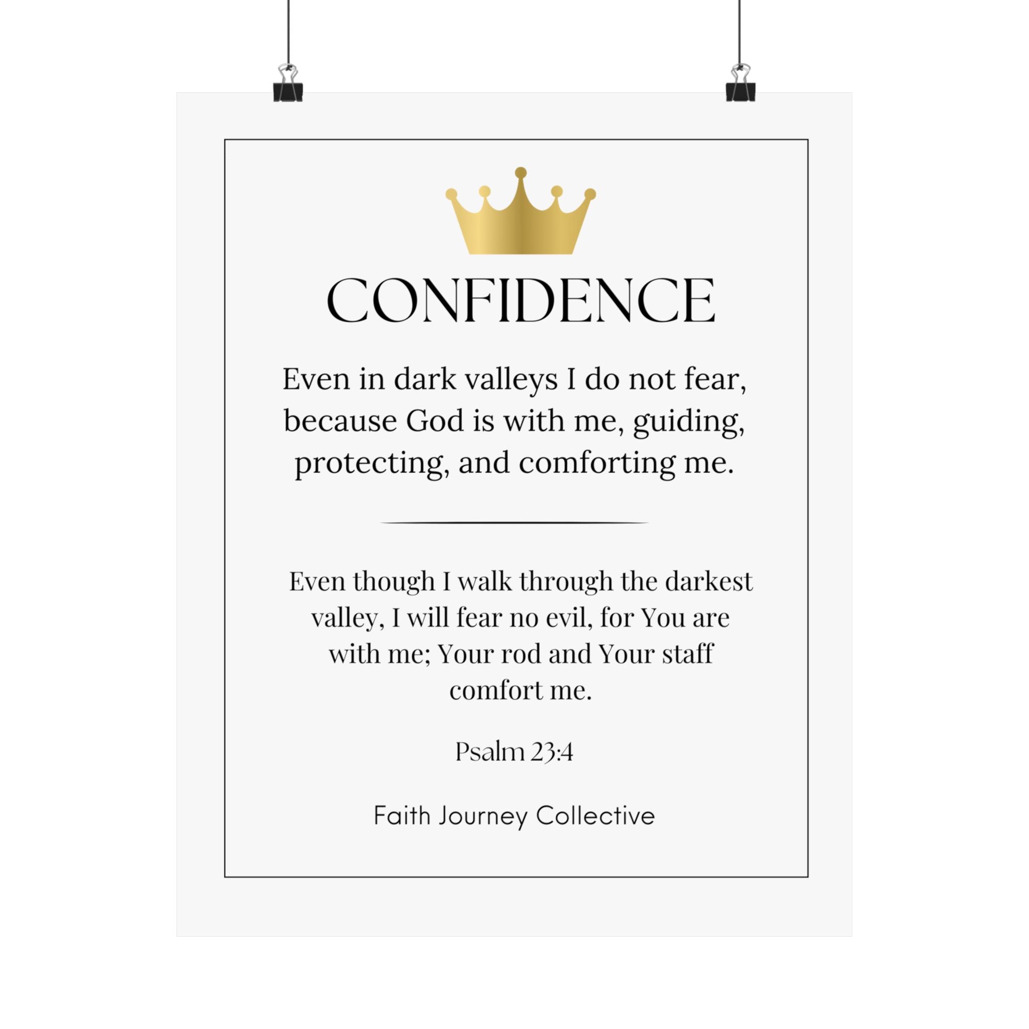 "Confidence" Christian Scripture Wall Art Poster – Bible Verse Affirmation Prints for Home, Office & Prayer Space | Faith Journey Collective