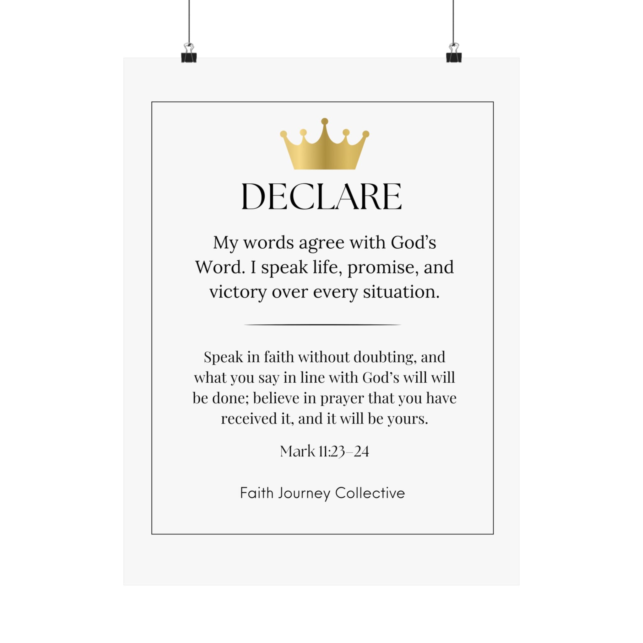"Declare" Christian Scripture Wall Art Poster – Bible Verse Affirmation Prints for Home, Office & Prayer Space | Faith Journey Collective