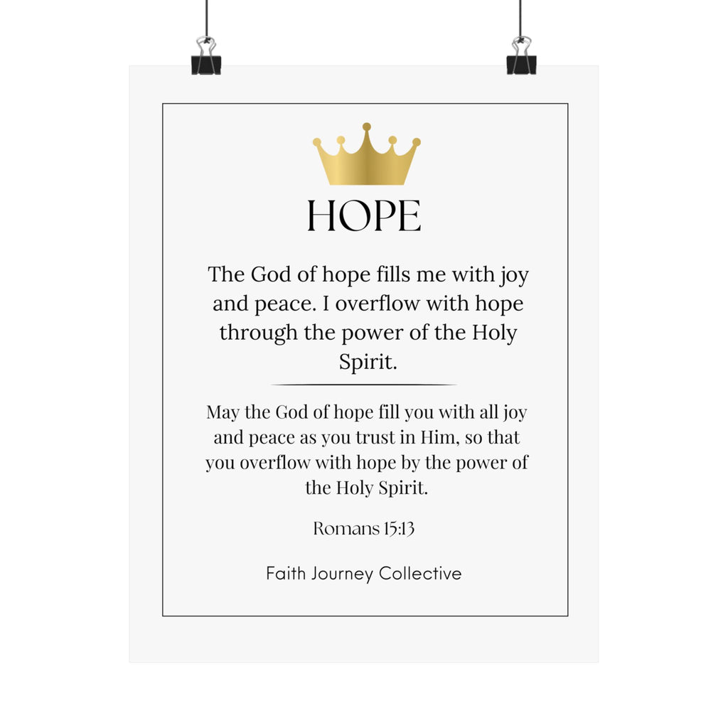 "Hope" Christian Scripture Wall Art Poster – Bible Verse Affirmation Prints for Home, Office & Prayer Space | Faith Journey Collective