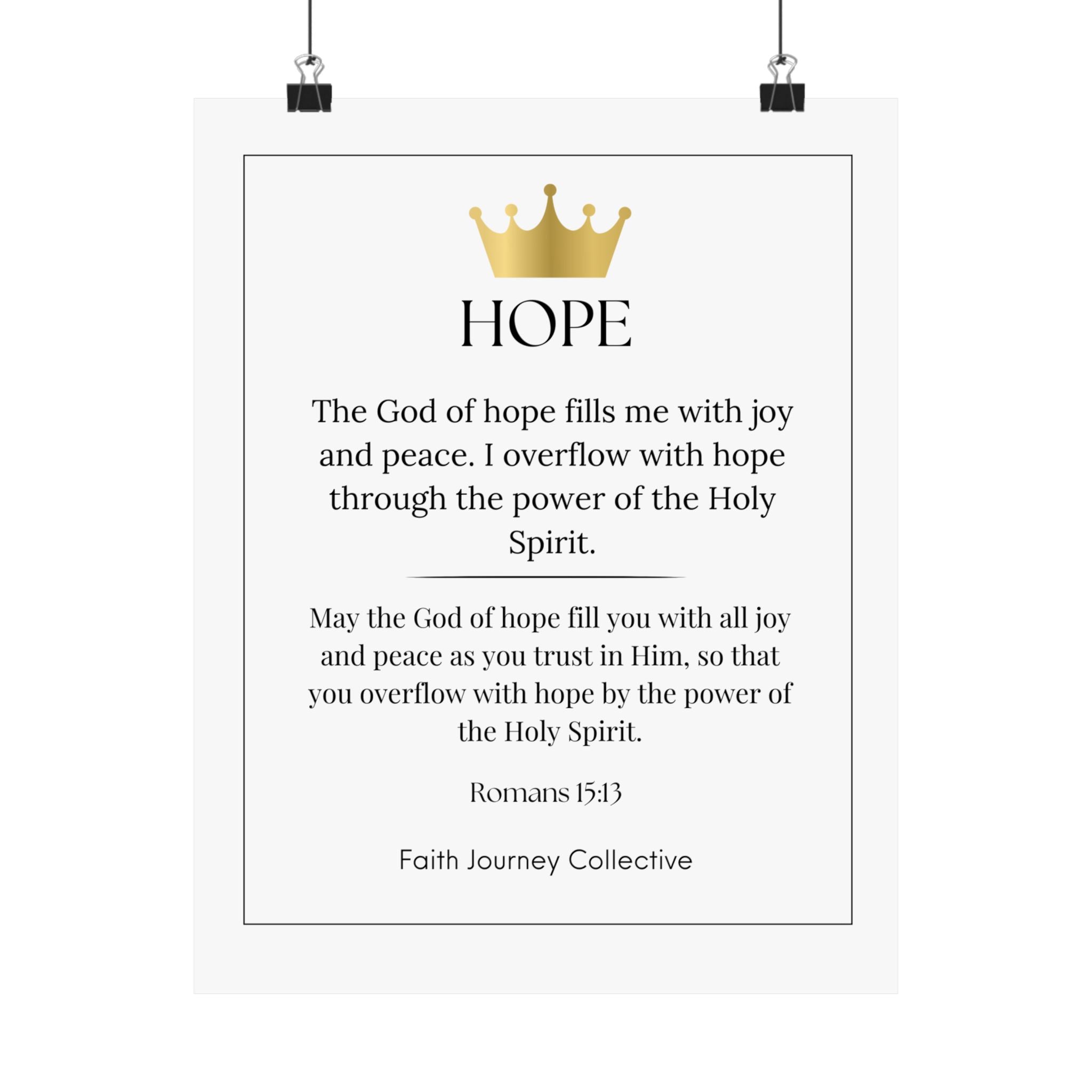 "Hope" Christian Scripture Wall Art Poster – Bible Verse Affirmation Prints for Home, Office & Prayer Space | Faith Journey Collective