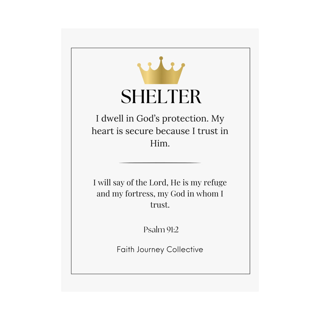 "Shelter" Christian Scripture Wall Art Poster – Bible Verse Affirmation Prints for Home, Office & Prayer Space | Faith Journey Collective
