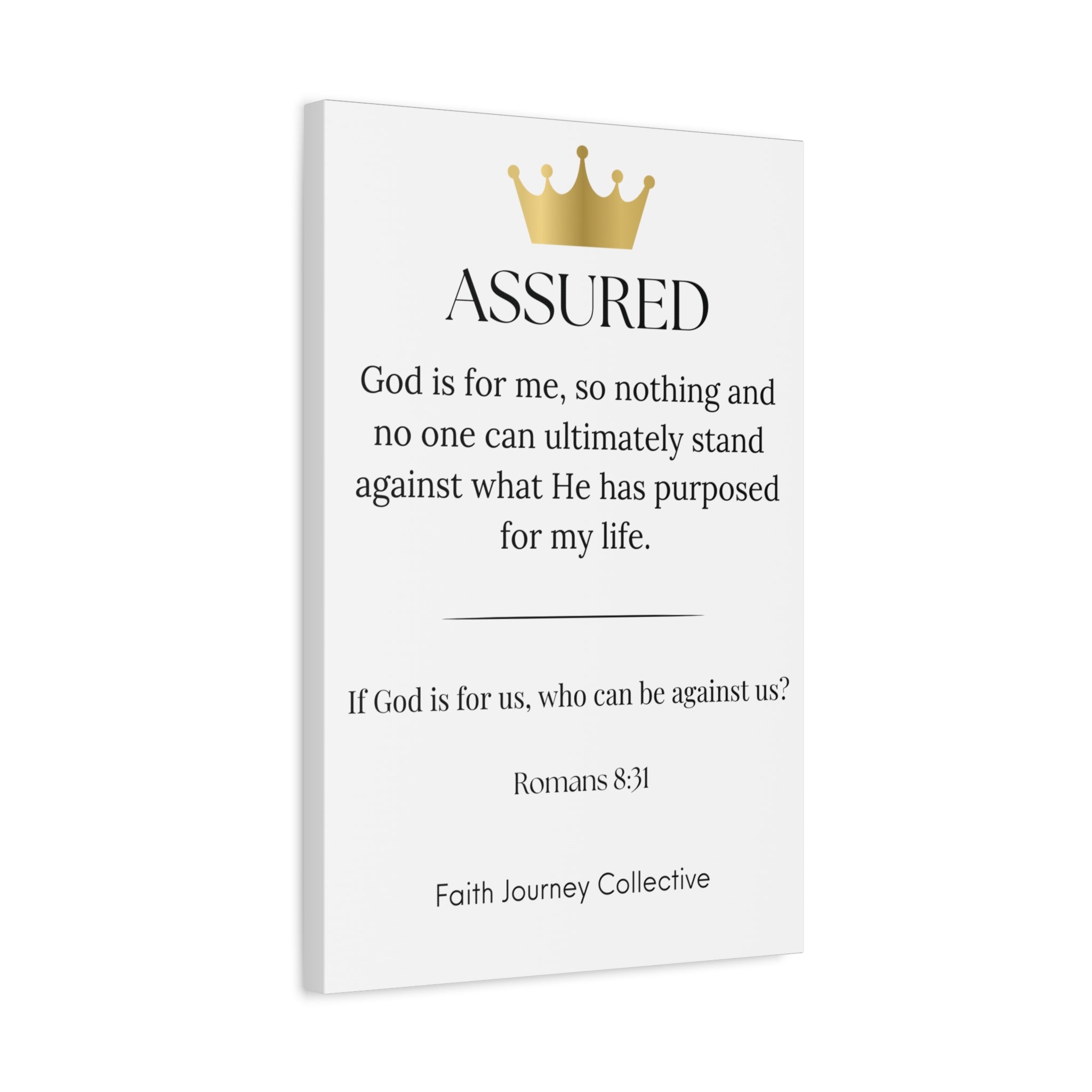 Assured - Christian Scripture Wall Art Canvas – Bible Verse Affirmation Prints for Home, Office & Prayer Space | Faith Journey Collective
