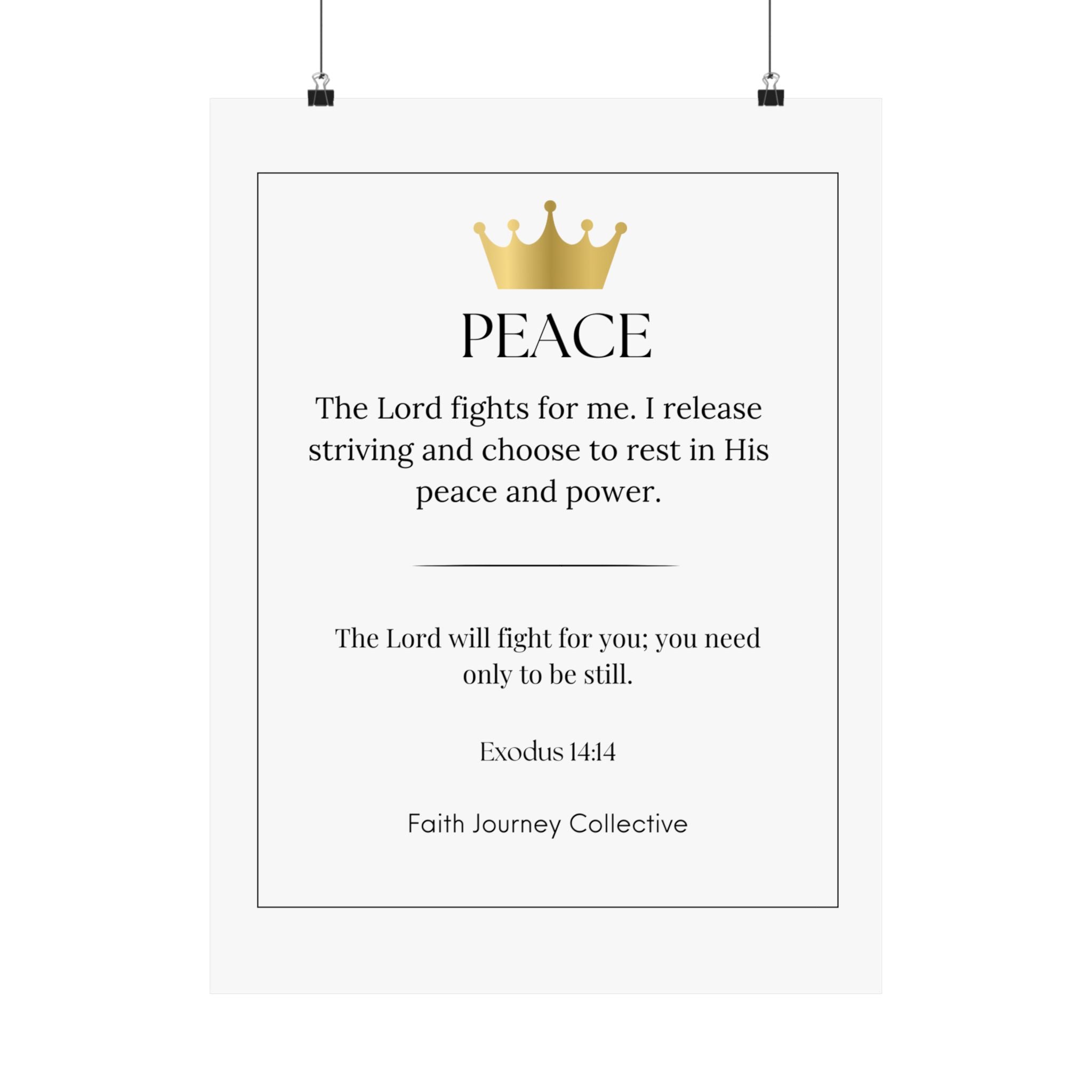 "Peace" Christian Scripture Wall Art Poster – Bible Verse Affirmation Prints for Home, Office & Prayer Space | Faith Journey Collective