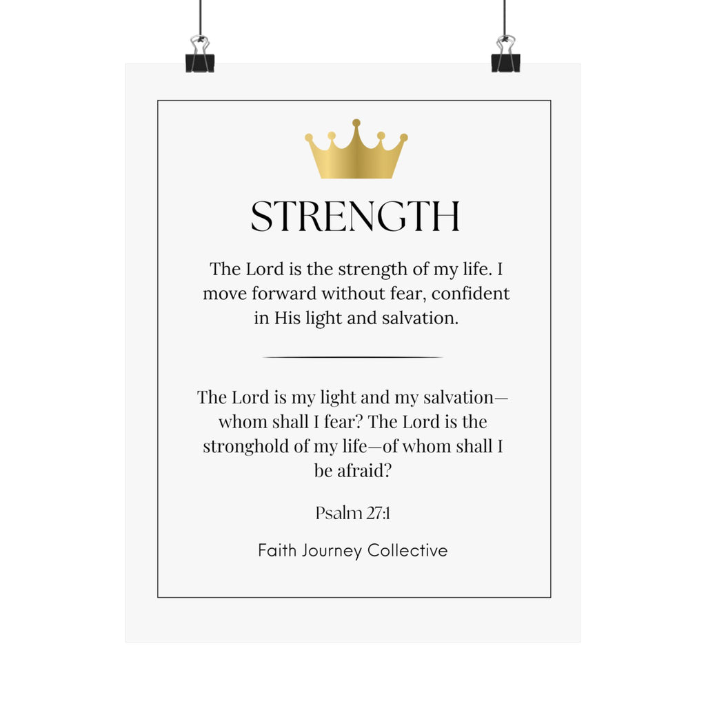 "Strength" Christian Scripture Wall Art Poster – Bible Verse Affirmation Prints for Home, Office & Prayer Space | Faith Journey Collective