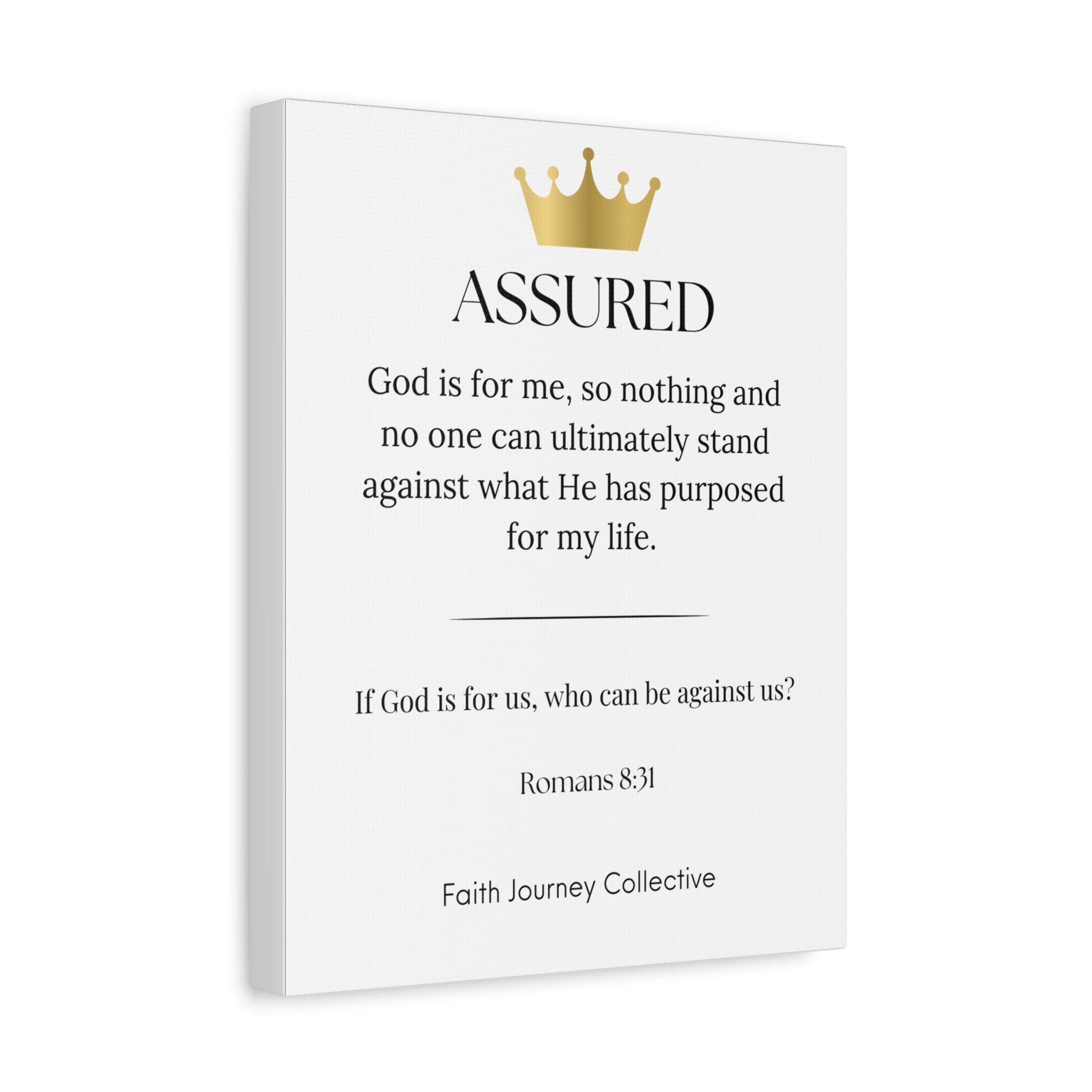 Assured - Christian Scripture Wall Art Canvas – Bible Verse Affirmation Prints for Home, Office & Prayer Space | Faith Journey Collective
