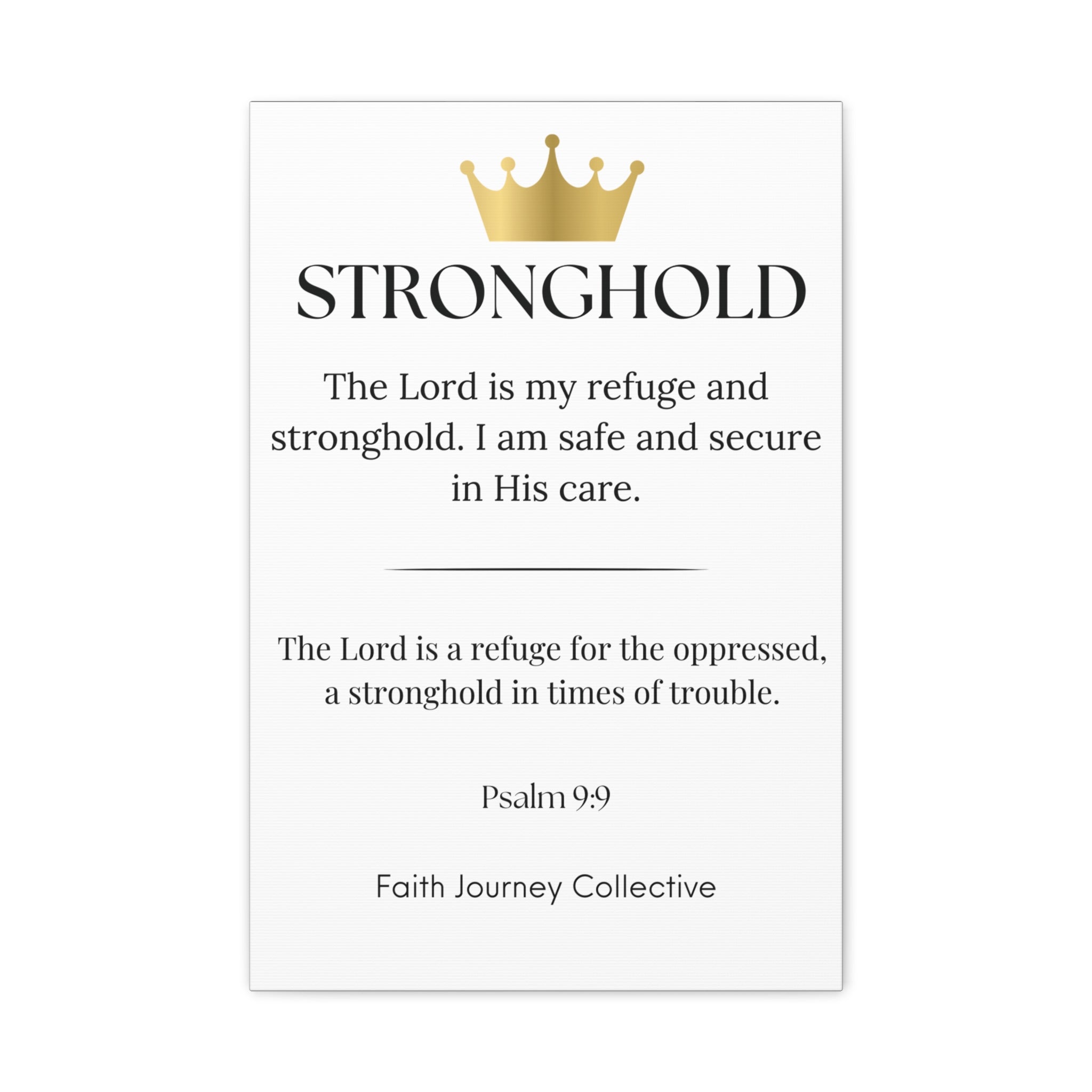 Stronghold - Christian Scripture Wall Art Canvas – Bible Verse Affirmation Prints for Home, Office & Prayer Space | Faith Journey Collective