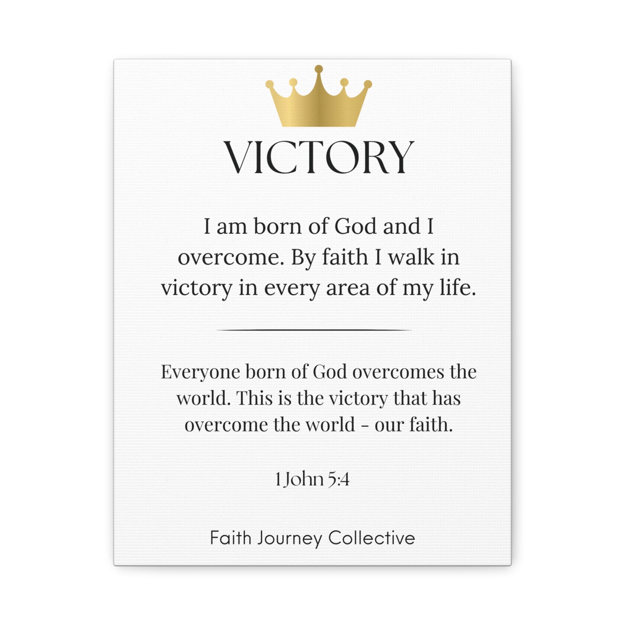 Victory - Christian Scripture Wall Art Canvas – Bible Verse Affirmation Prints for Home, Office & Prayer Space | Faith Journey Collective