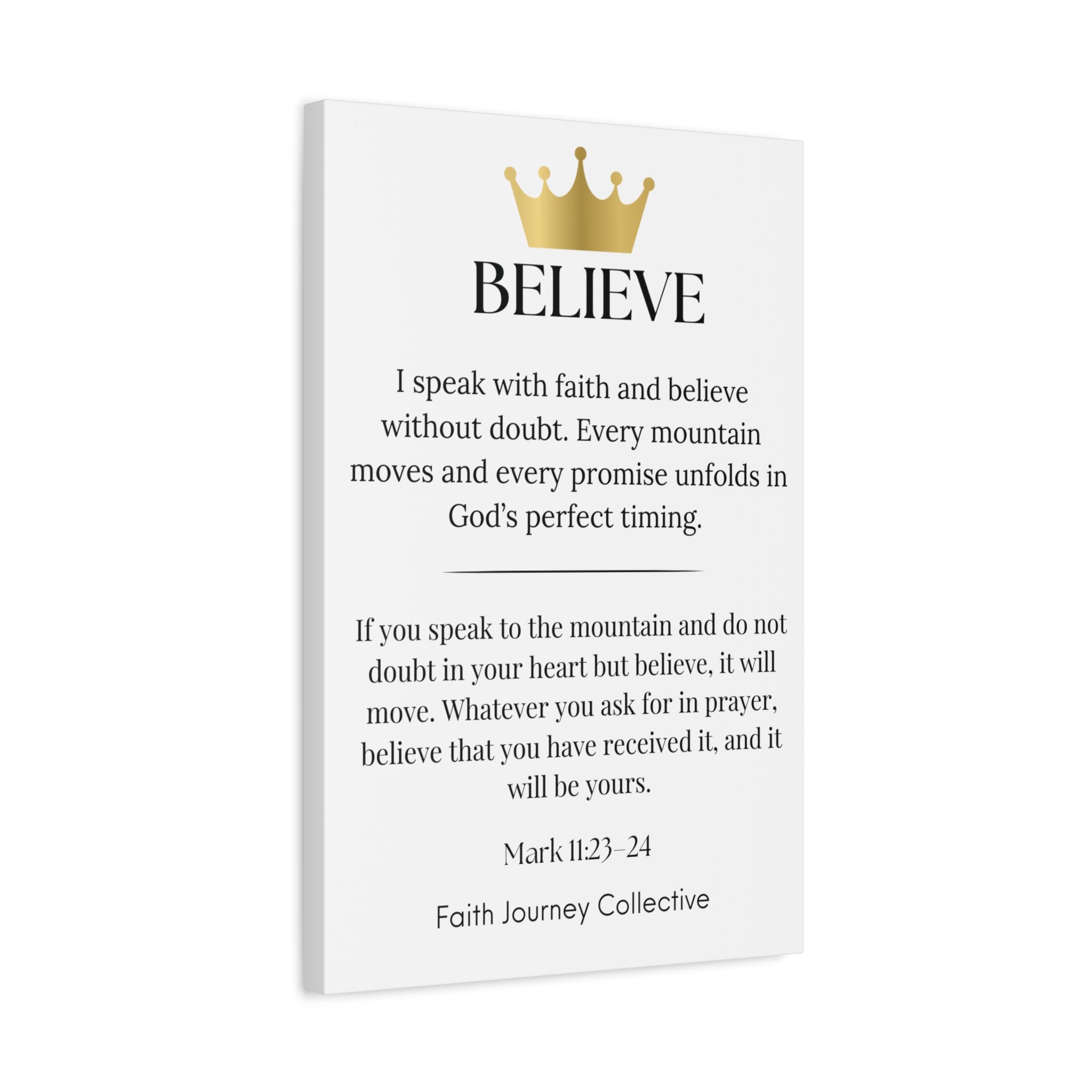 Believe - Christian Scripture Wall Art Canvas – Bible Verse Affirmation Prints for Home, Office & Prayer Space | Faith Journey Collective
