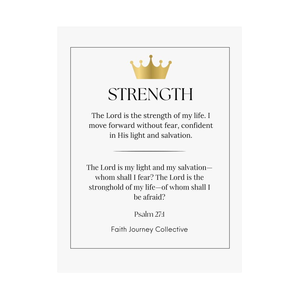 "Strength" Christian Scripture Wall Art Poster – Bible Verse Affirmation Prints for Home, Office & Prayer Space | Faith Journey Collective