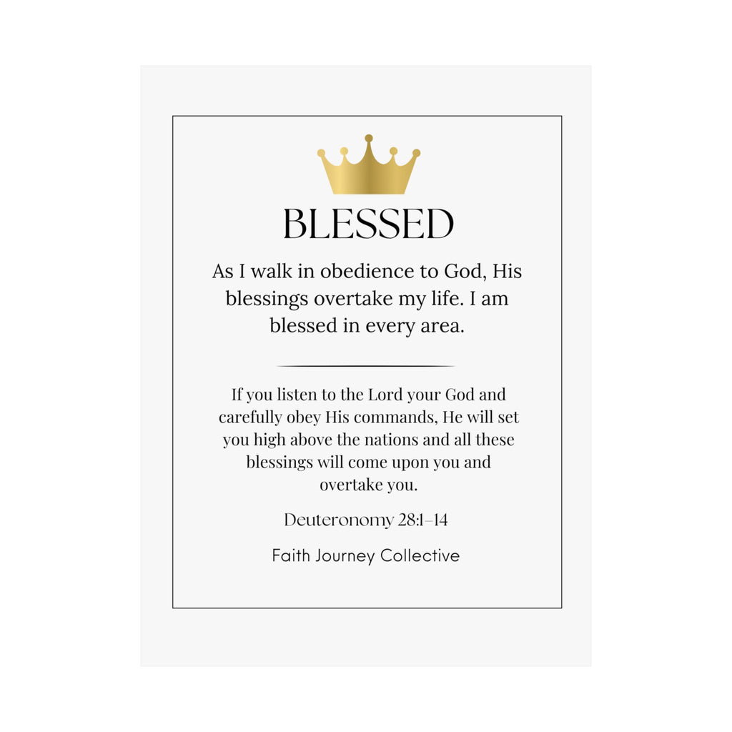 "Blessed" Christian Scripture Wall Art Poster – Bible Verse Affirmation Prints for Home, Office & Prayer Space | Faith Journey Collective