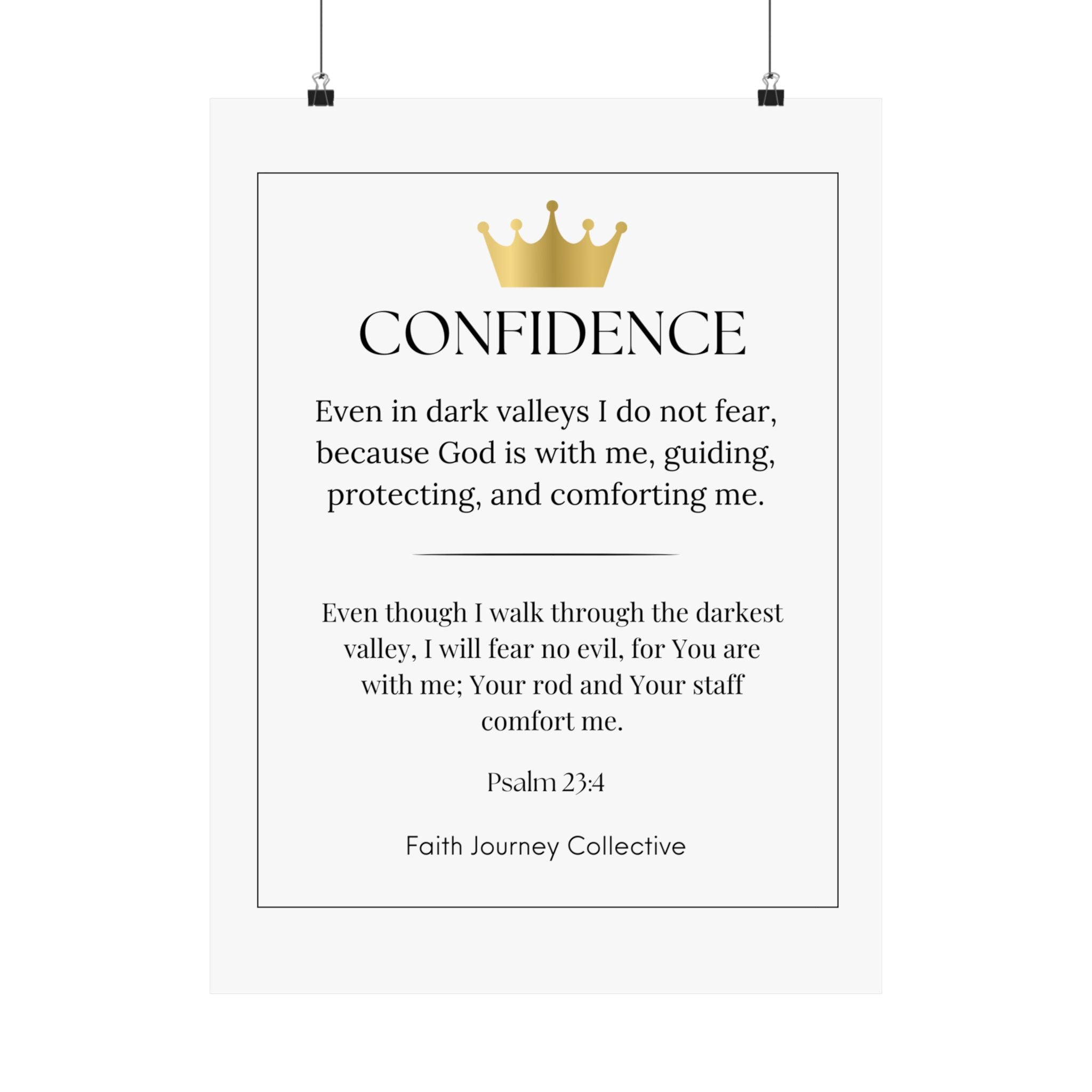 "Confidence" Christian Scripture Wall Art Poster – Bible Verse Affirmation Prints for Home, Office & Prayer Space | Faith Journey Collective
