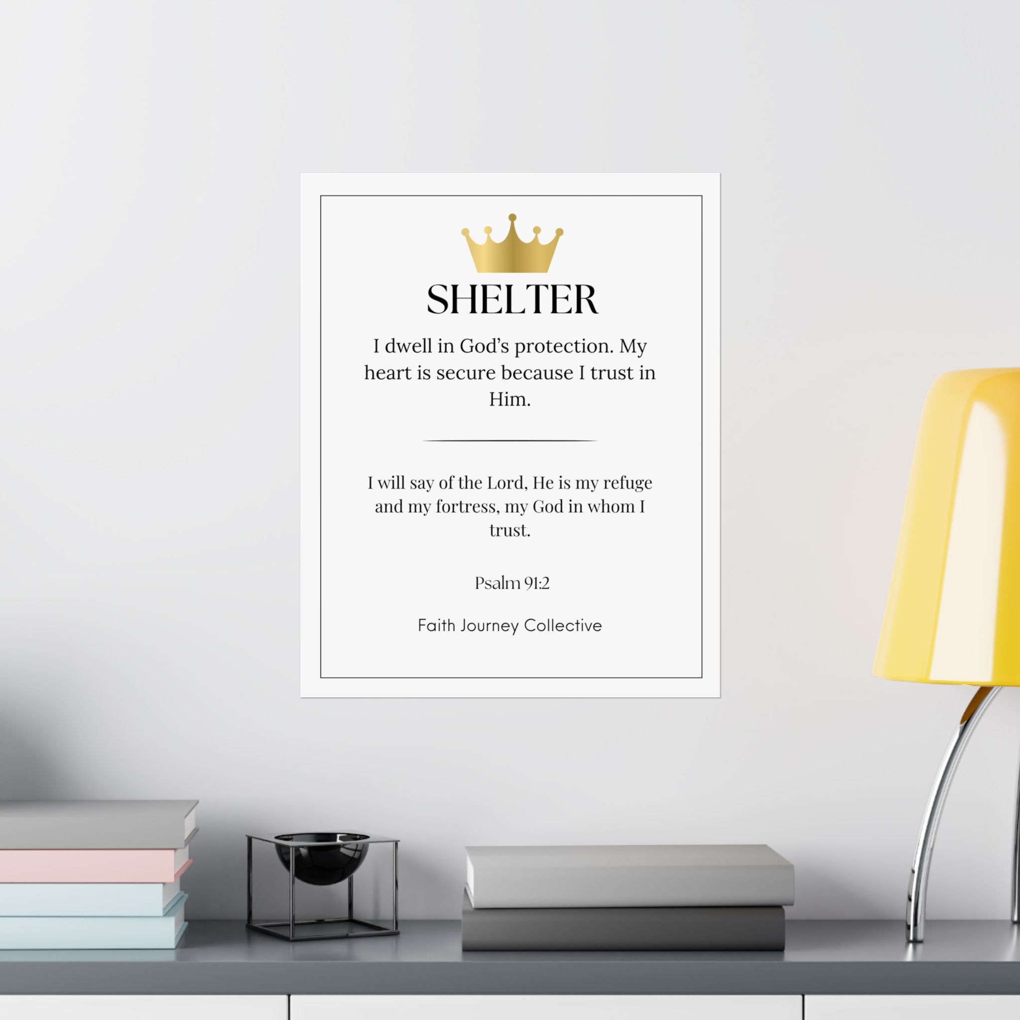 "Shelter" Christian Scripture Wall Art Poster – Bible Verse Affirmation Prints for Home, Office & Prayer Space | Faith Journey Collective