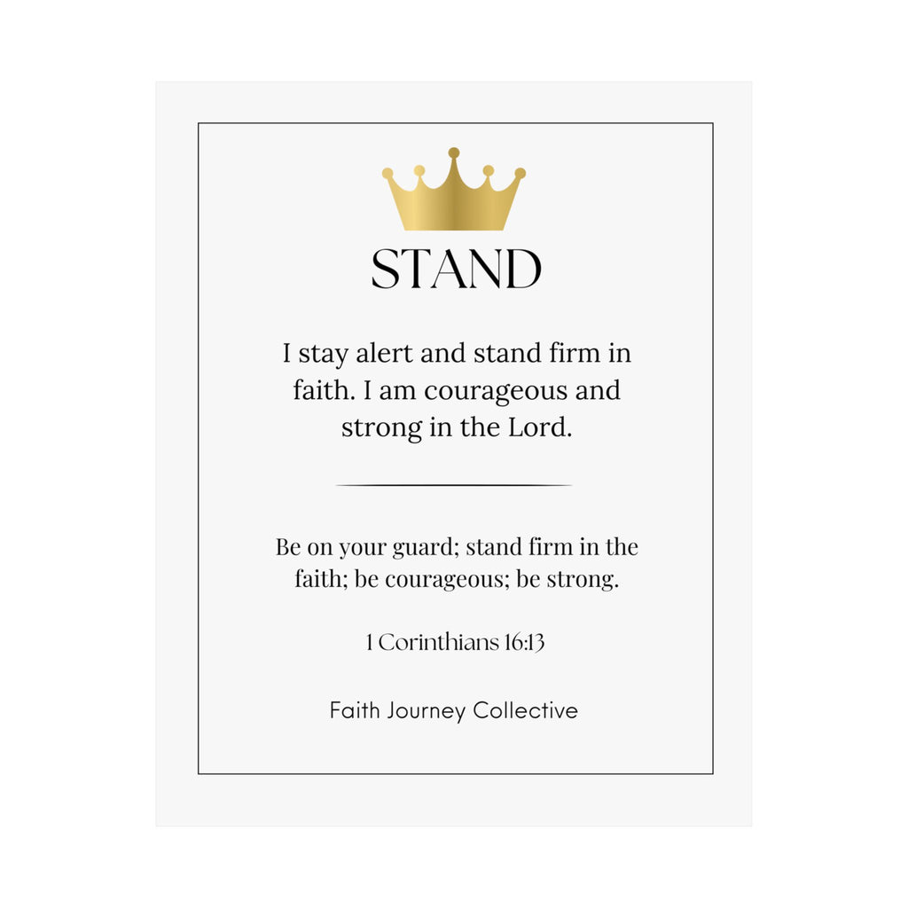 "Stand" Christian Scripture Wall Art Poster – Bible Verse Affirmation Prints for Home, Office & Prayer Space | Faith Journey Collective