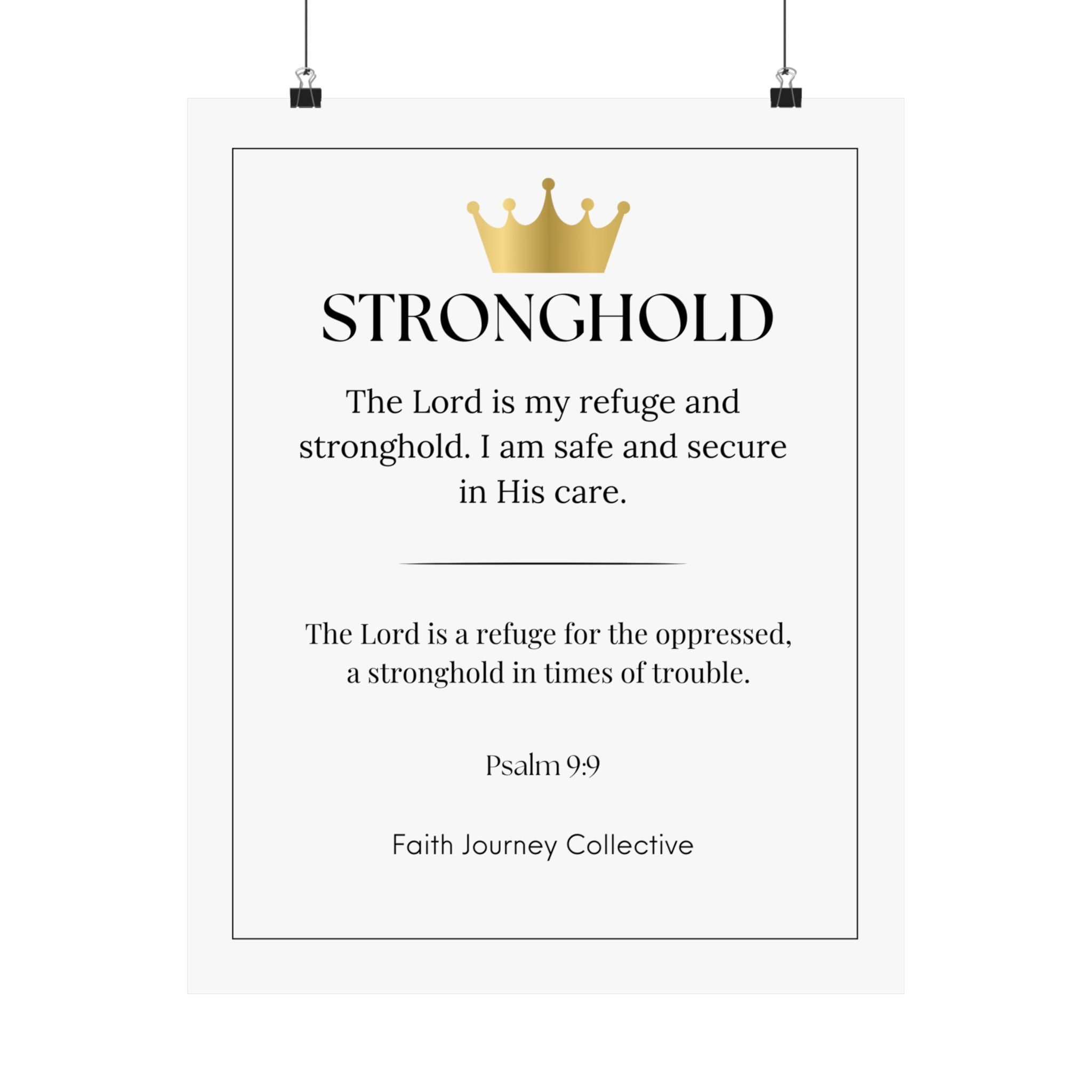 "Stronghold" Christian Scripture Wall Art Poster – Bible Verse Affirmation Prints for Home, Office & Prayer Space | Faith Journey Collective