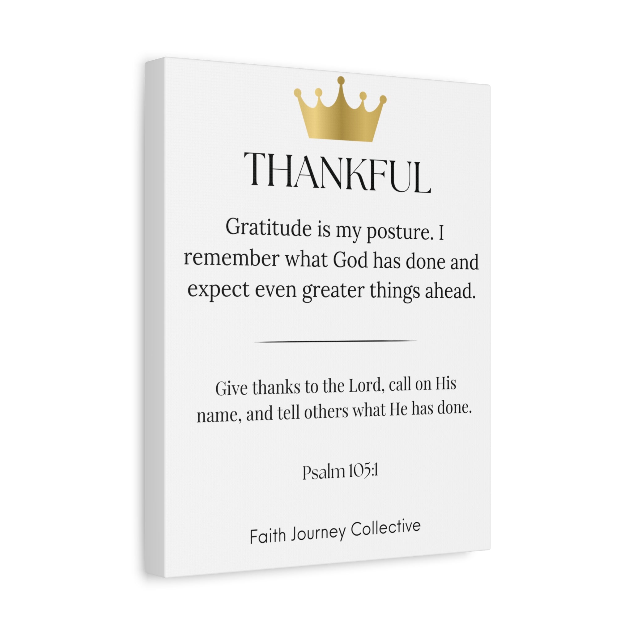 Thankful - Christian Scripture Wall Art Canvas – Bible Verse Affirmation Prints for Home, Office & Prayer Space | Faith Journey Collective