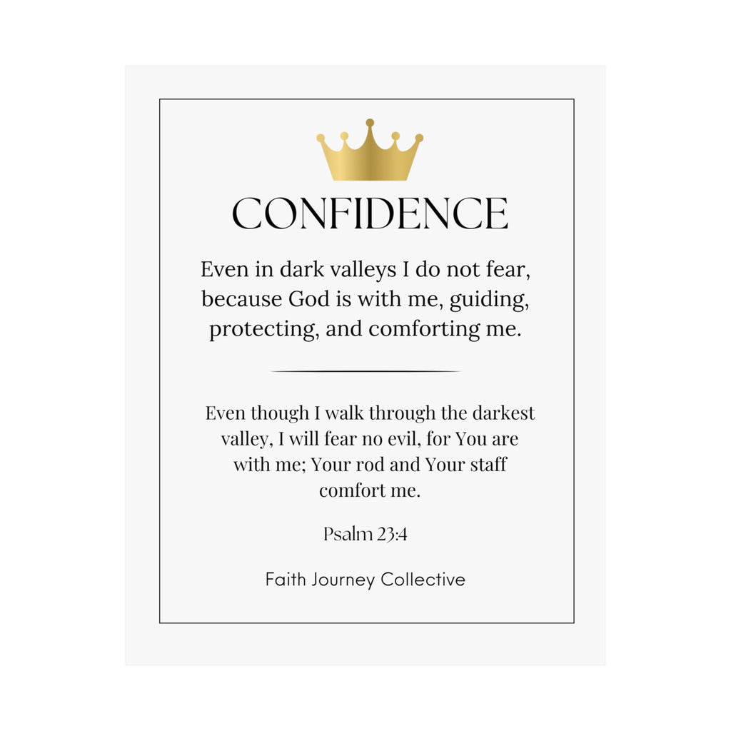 "Confidence" Christian Scripture Wall Art Poster – Bible Verse Affirmation Prints for Home, Office & Prayer Space | Faith Journey Collective