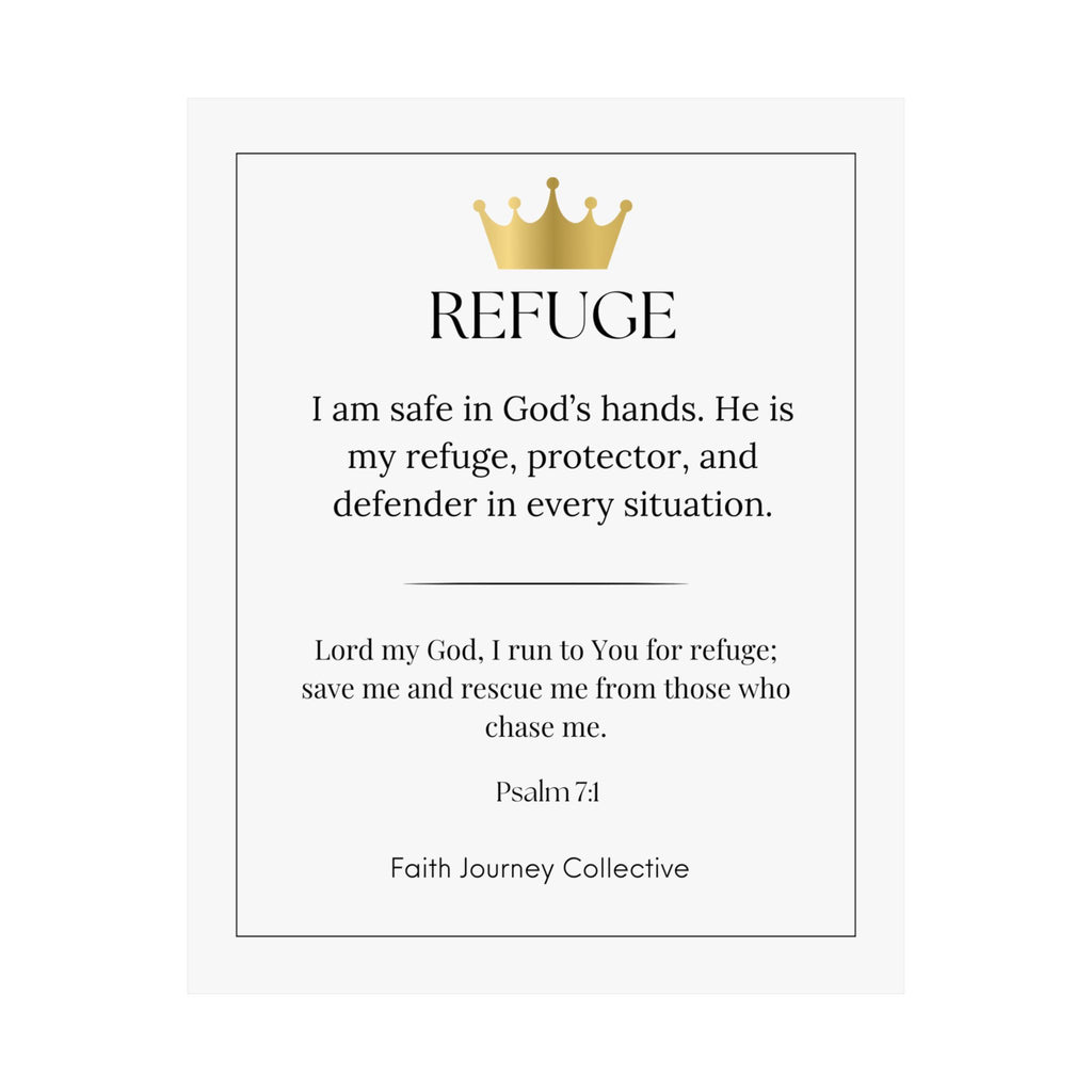 "God is our Refuge" Christian Scripture Wall Art Poster – Bible Verse Affirmation Prints for Home, Office & Prayer Space | Faith Journey Collective