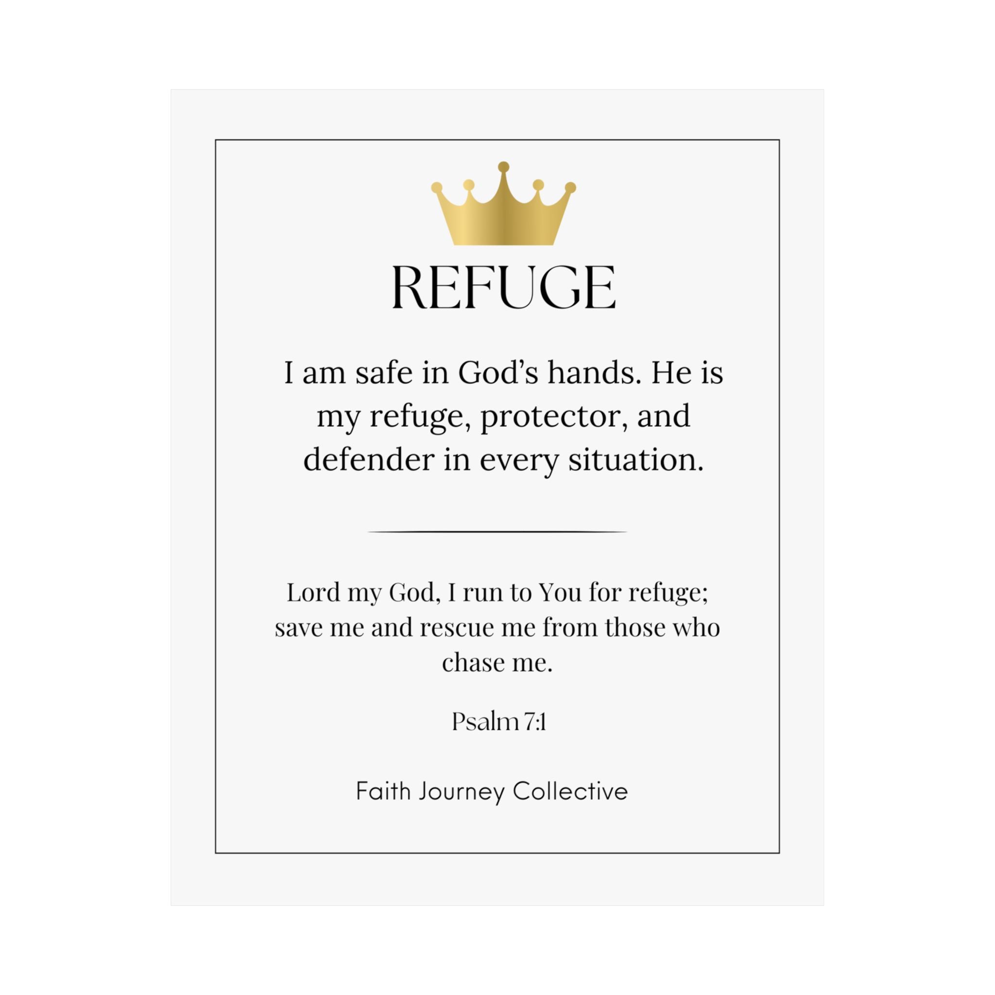 "God is our Refuge" Christian Scripture Wall Art Poster – Bible Verse Affirmation Prints for Home, Office & Prayer Space | Faith Journey Collective